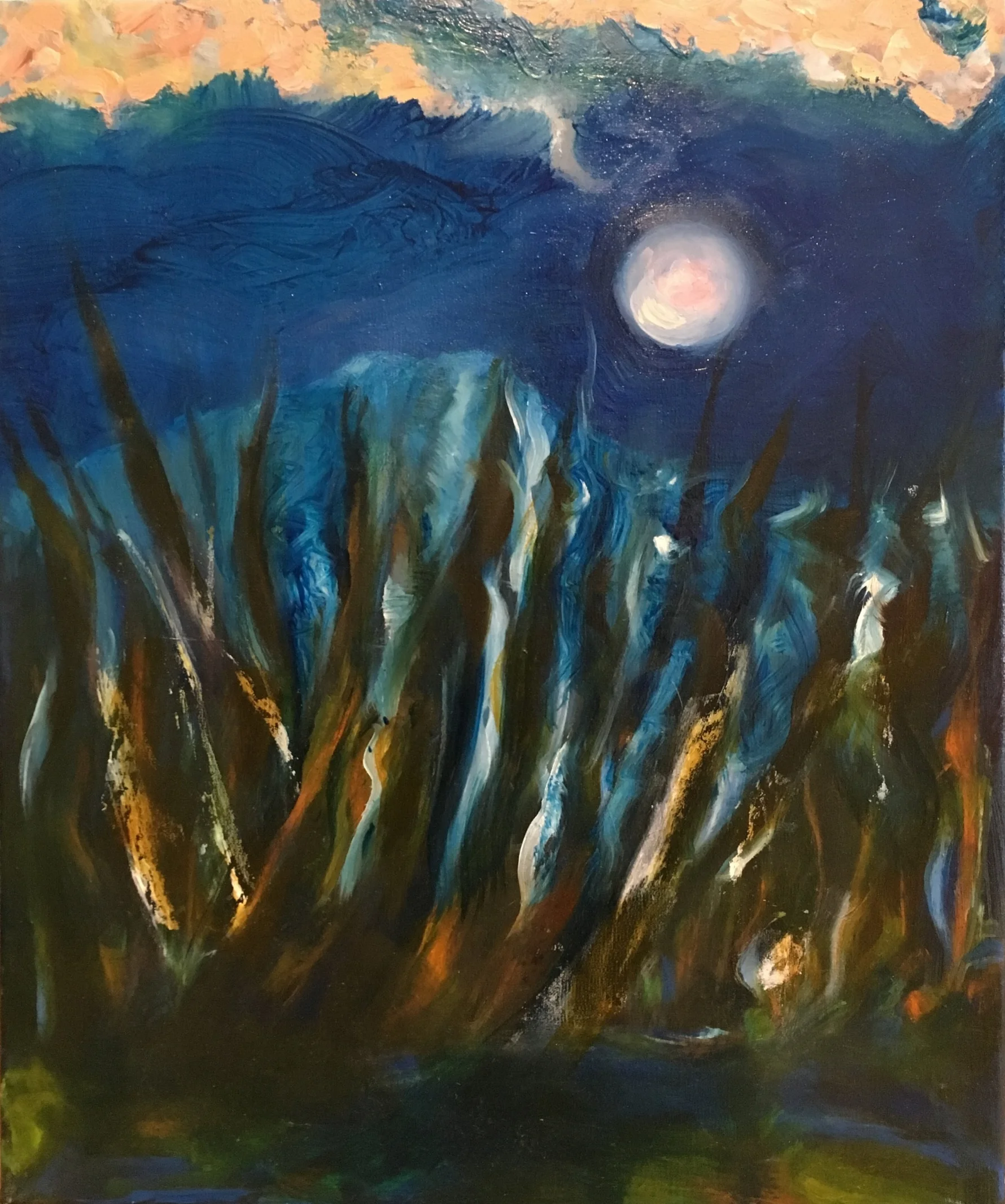   'Into the Reeds 2017/20    Oil Paint on Linen  