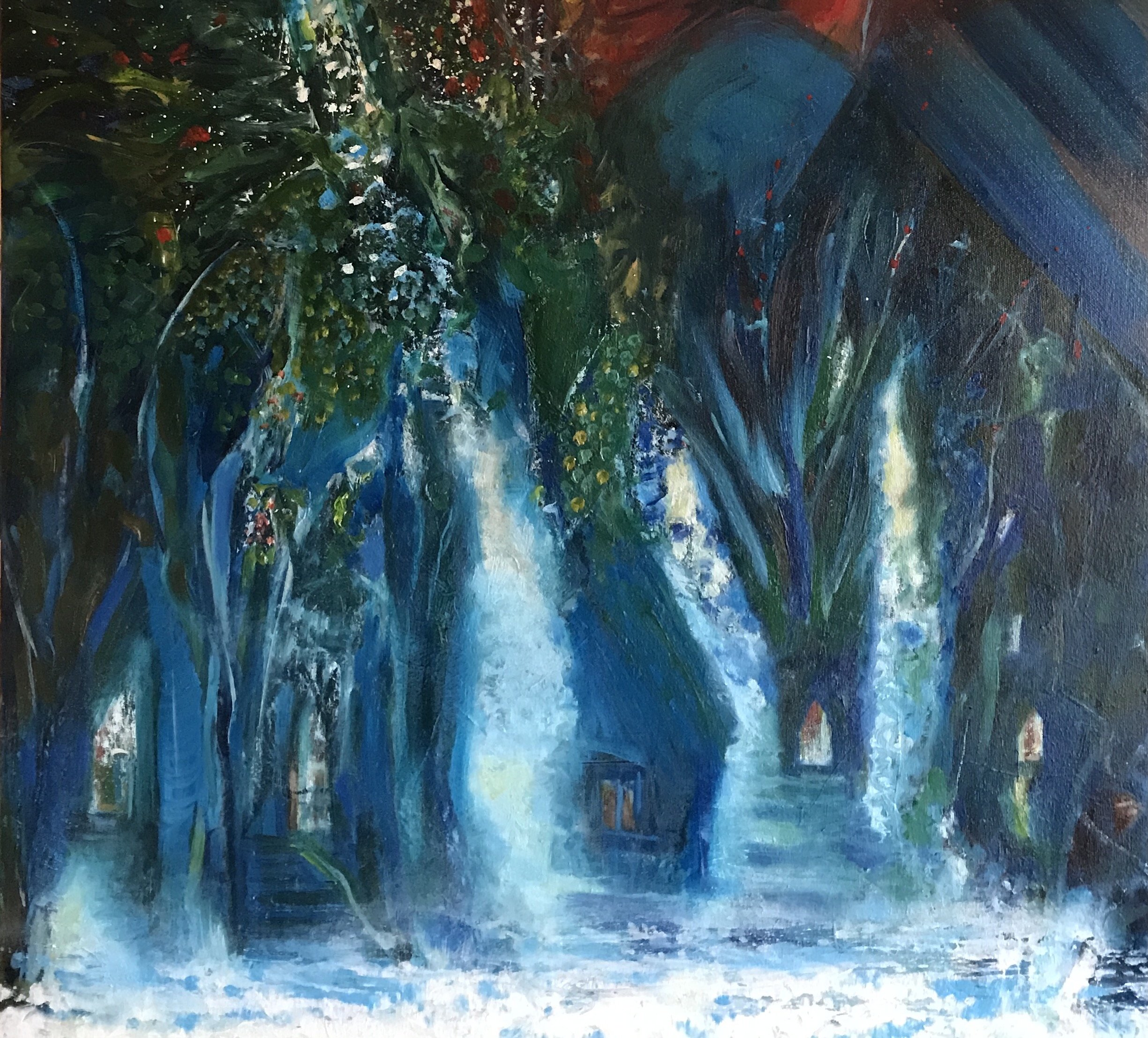   Mountain homes    Oil Paint on canvas mounted on board - 2020  