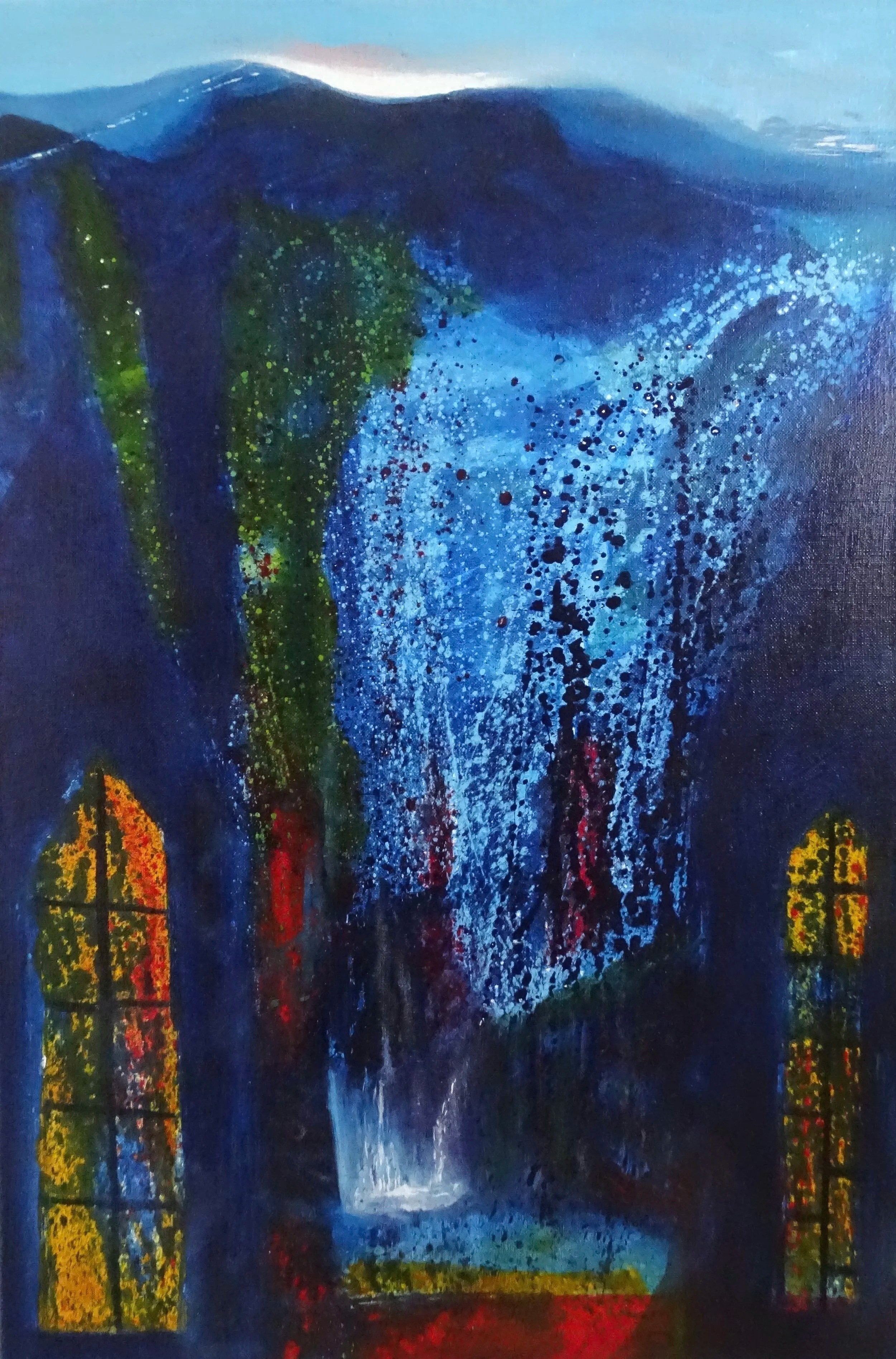     Rhaeadr - Waterfall 2015/17    Oil Paint on Linen.Size 23 x 33 inches  