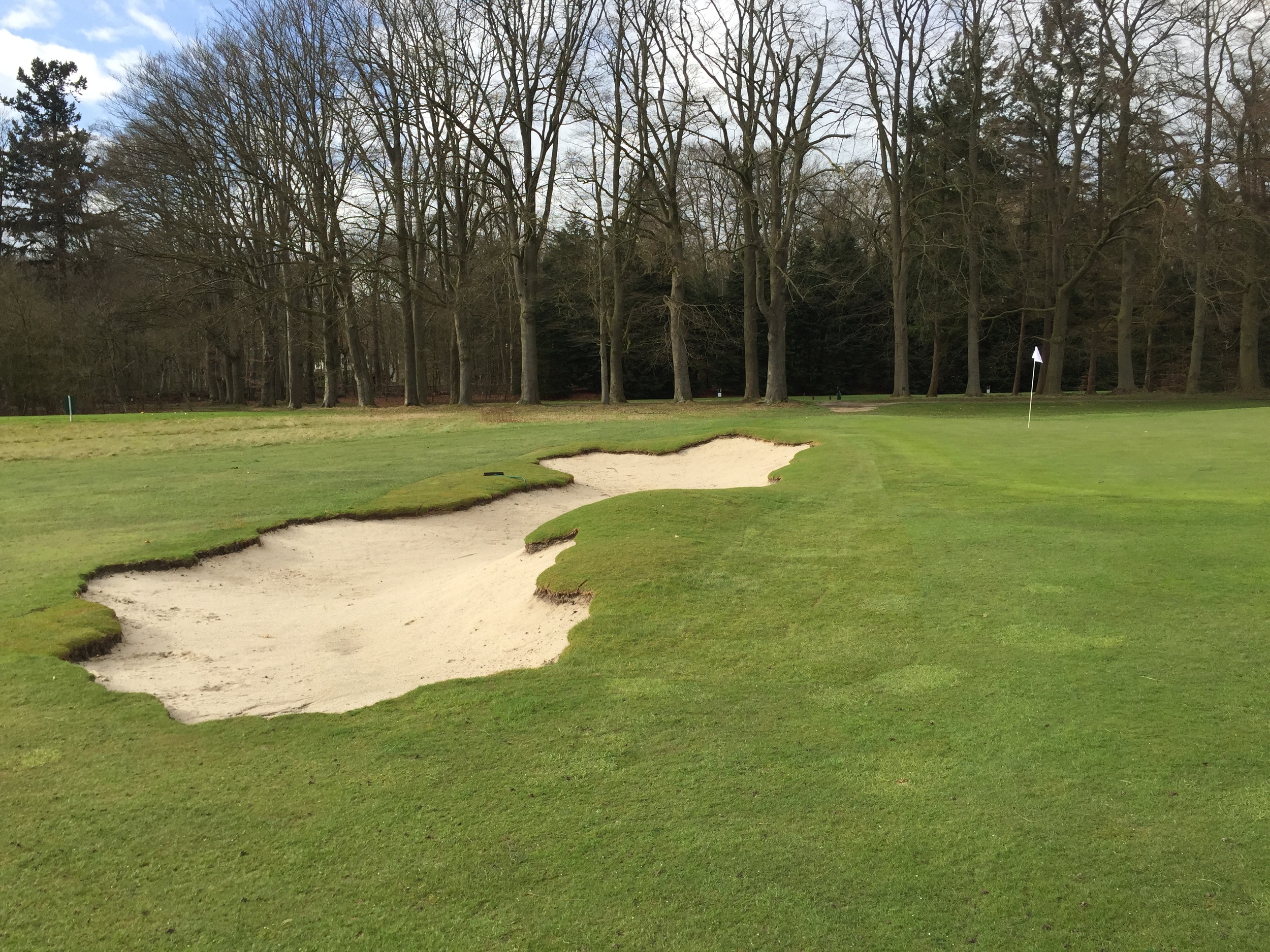 Bonus image of the 13th green bunker showing how it changes form as it is encountered