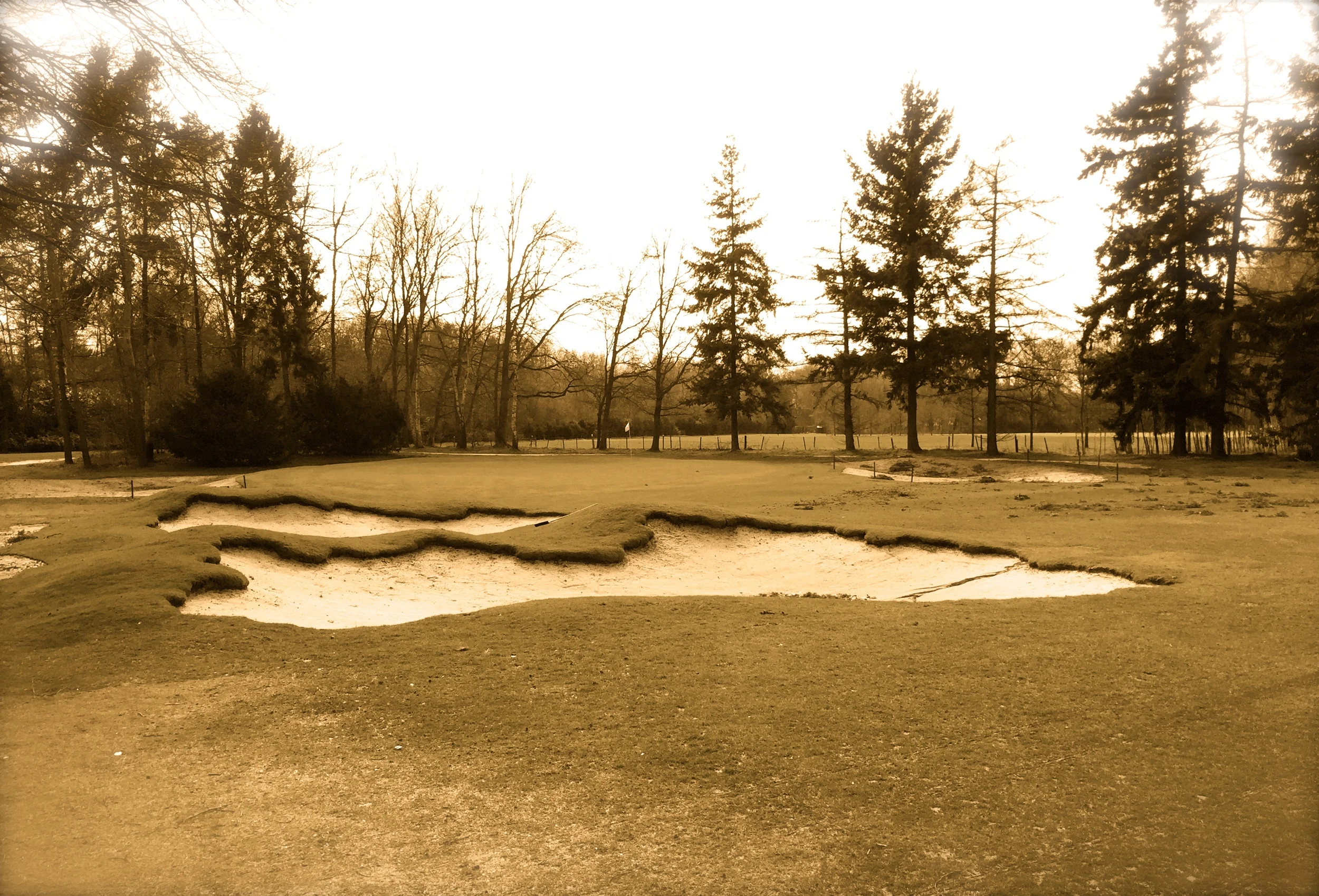The second hole originally called for one bunker, but like the 9th hole, an irrigation line was in the way, which led us to split up the complex in two and save changing the line. &nbsp;Like 9, the decision also led to a more visually interesting bu…