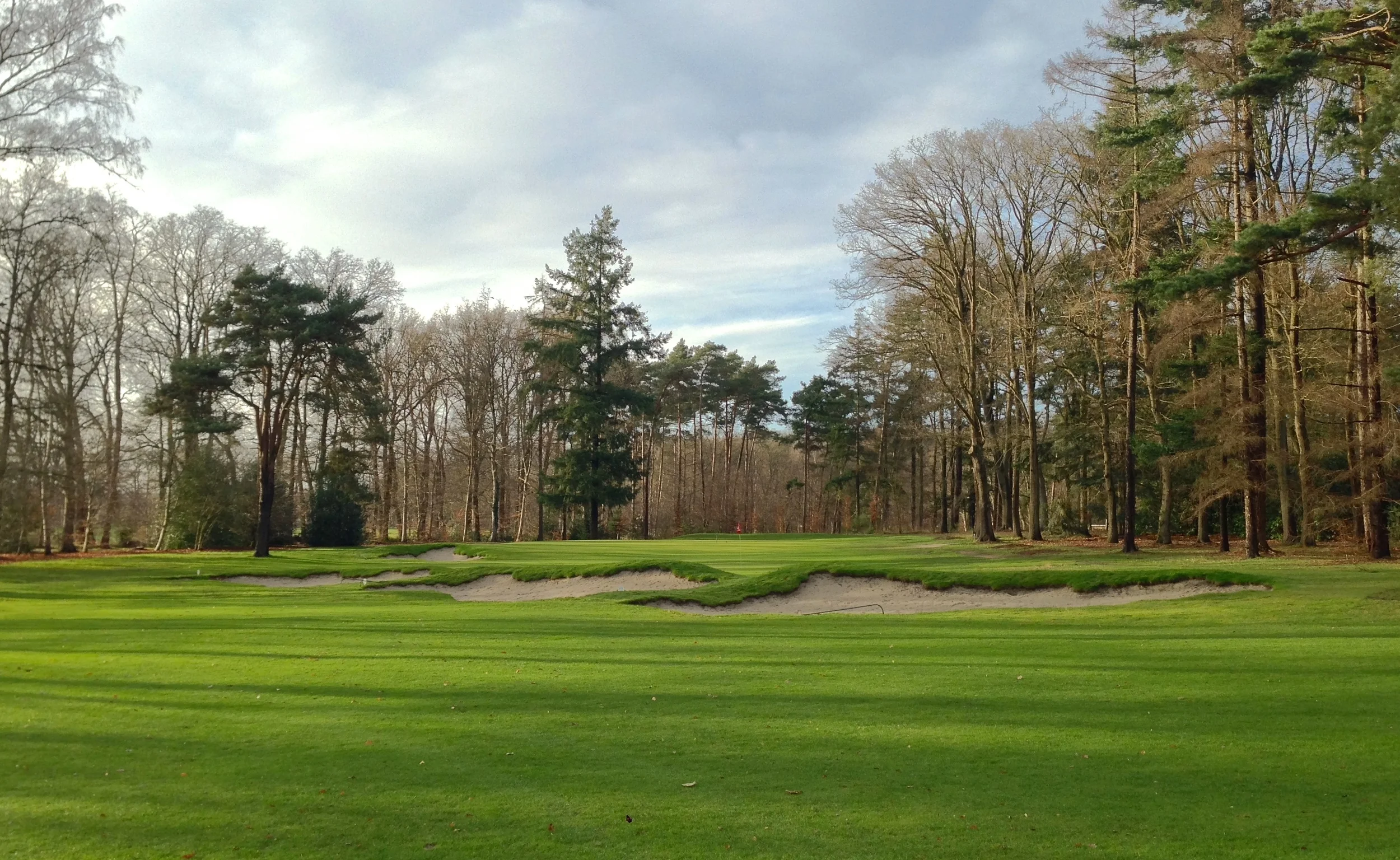The 17th hole, with its angled cross bunkers, was the first hole we worked on at Sallandsche.