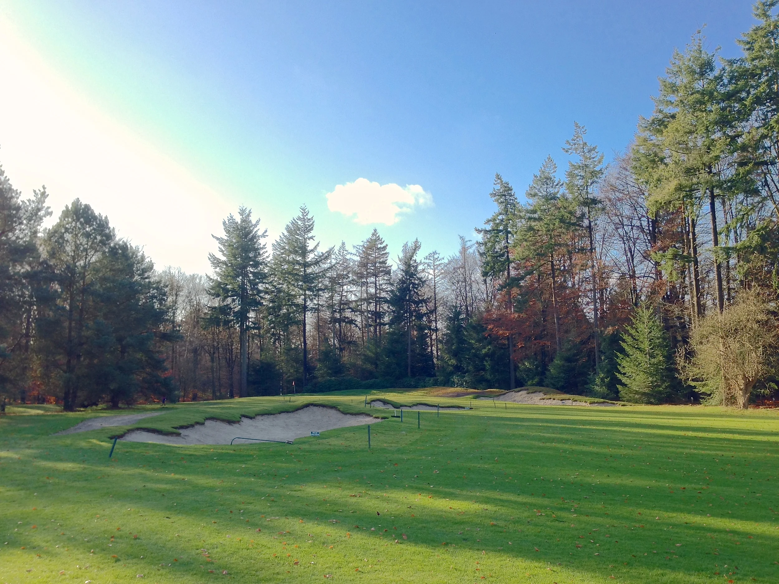 The new bunker arrangement at the par 5 11th hole is set at an angle short of the green, which is one of the more interesting on the course, especially now that the old left greenside bunker is now a shortgrass hollow. &nbsp;The new right greenside …