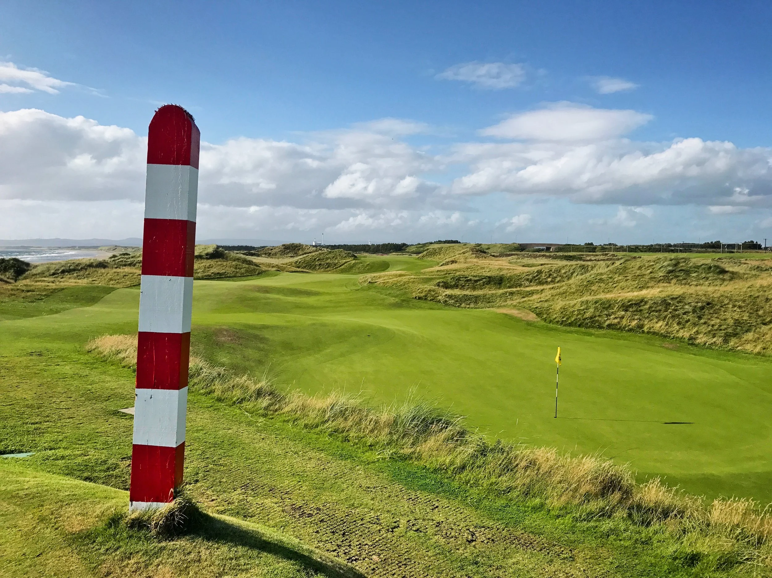 Looking back down the twisting, tumbling 6th hole at Western Gailes