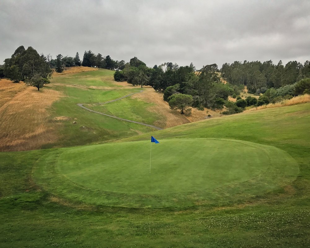  The super long, super downhill 18th at Lake Chabot has been classified a par 6. 