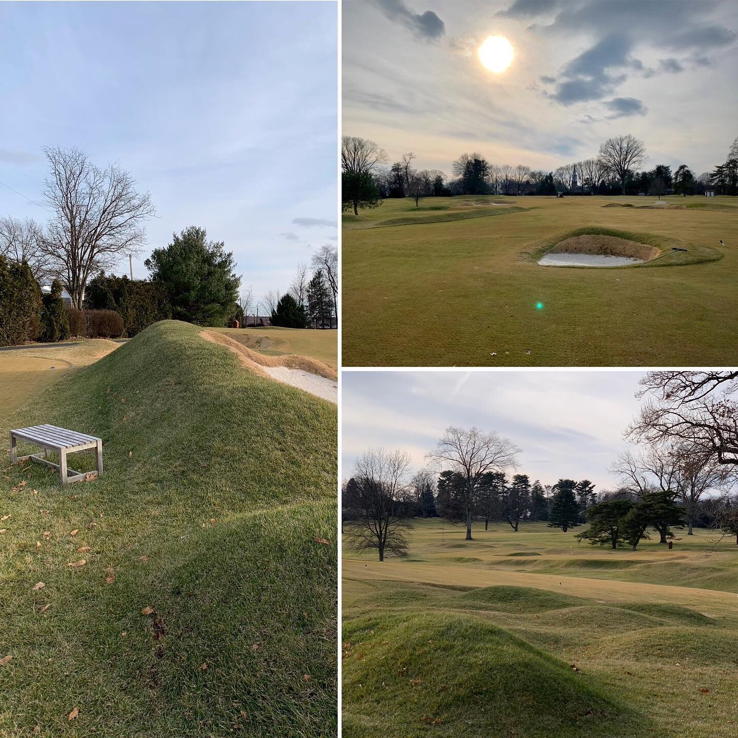 Finally got to see the second half of @bschneidergolf and @dundeegolf &lsquo;s super creative work at @llanerchcc. These above ground features inspired by early or pre-Golden Age work make for a distinguished landscape and golf experience. It&rsquo;s