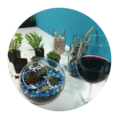 TERRARIUM MAKING + WINE TASTING