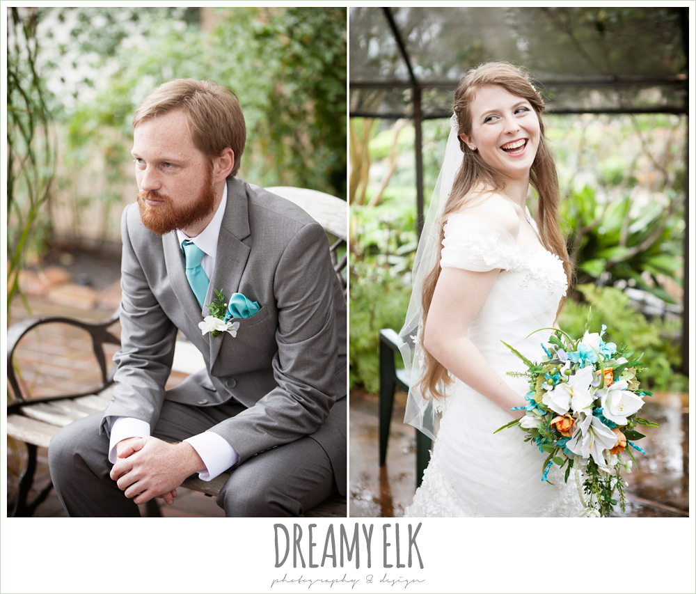 groom in gray suit, pool tie, off the shoulder mermaid wedding dress, le jardin winter wedding {dreamy elk photography and design}
