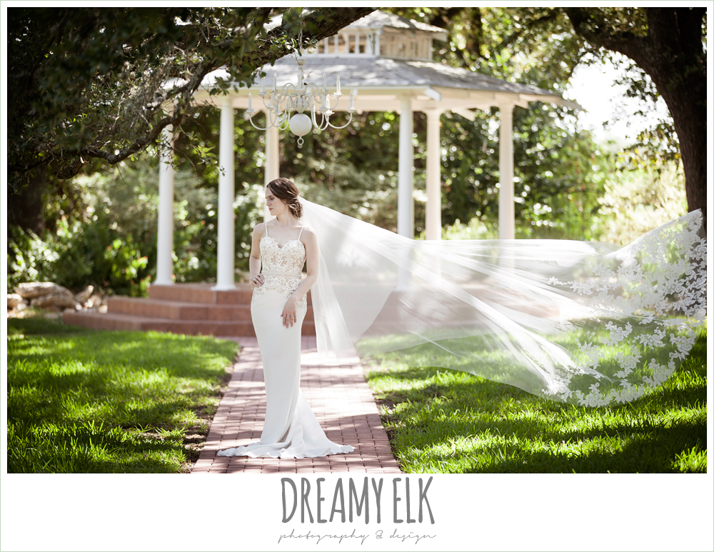 veil blowing in the wind, sheath two tone wedding dress, cathedral lace wedding veil, indoor summer bridal photo, winfield inn {dreamy elk photography and design}