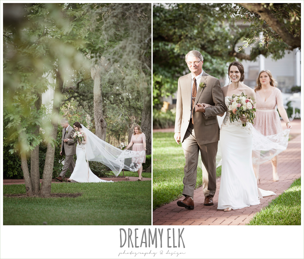 bride walking down the aisle, maid of honor carrying veil, the winfield inn, photo {dreamy elk photography and design}