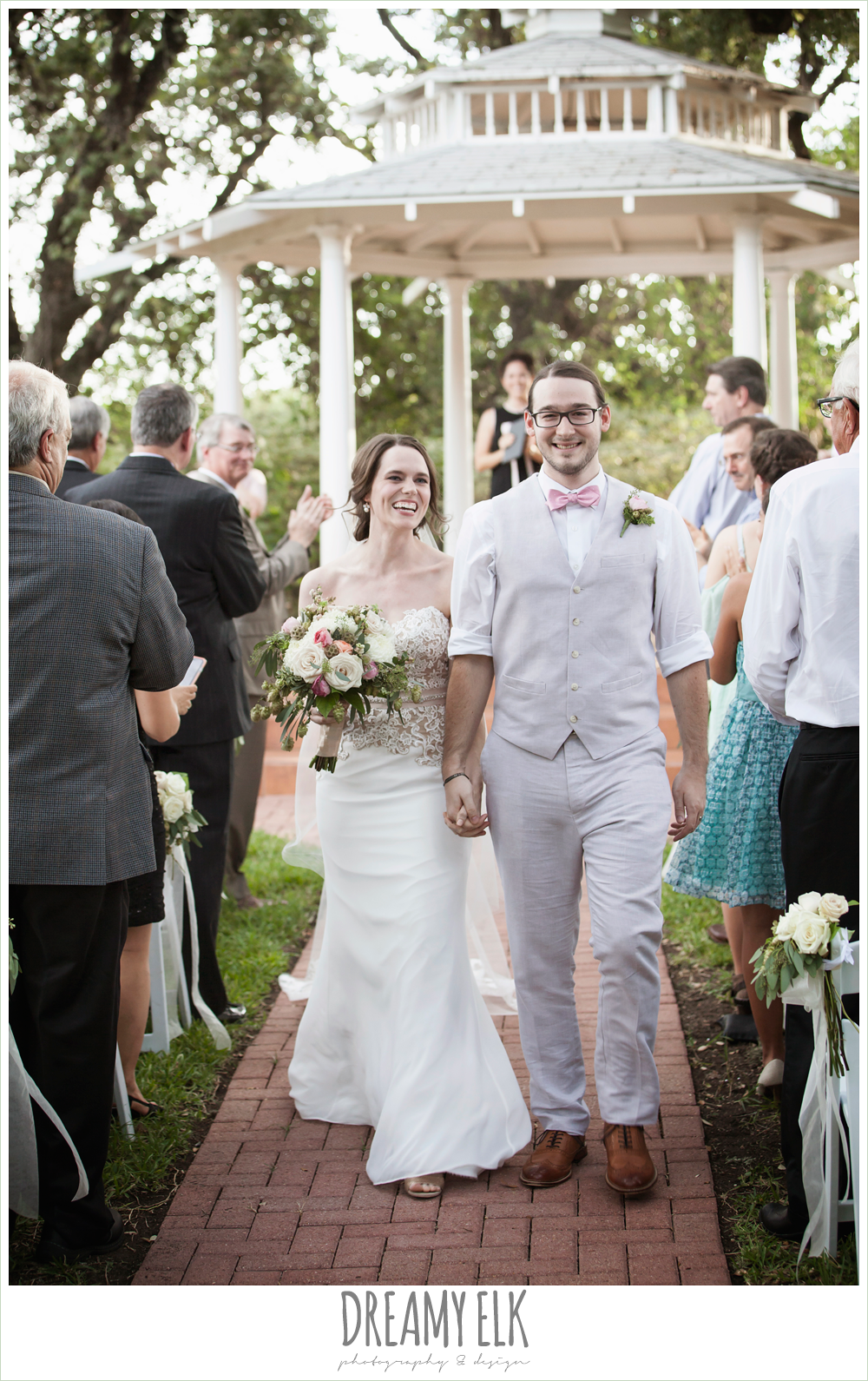bride and groom walking down the aisle, outdoor summer wedding ceremony, the winfield inn, photo {dreamy elk photography and design}