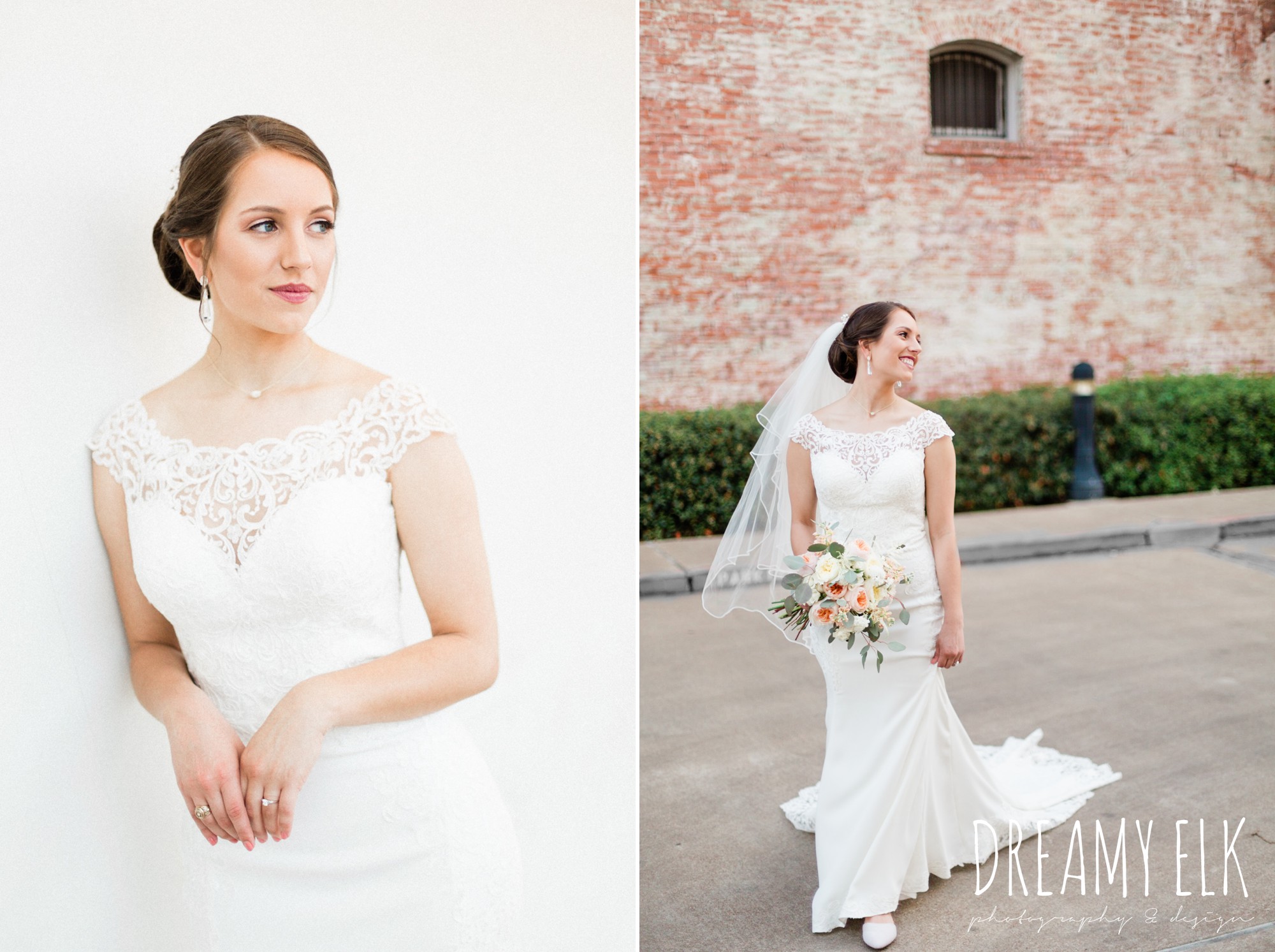 essense of australia column wedding dress downtown bryan texas, outdoor spring bridal photo, dreamy elk photography and design