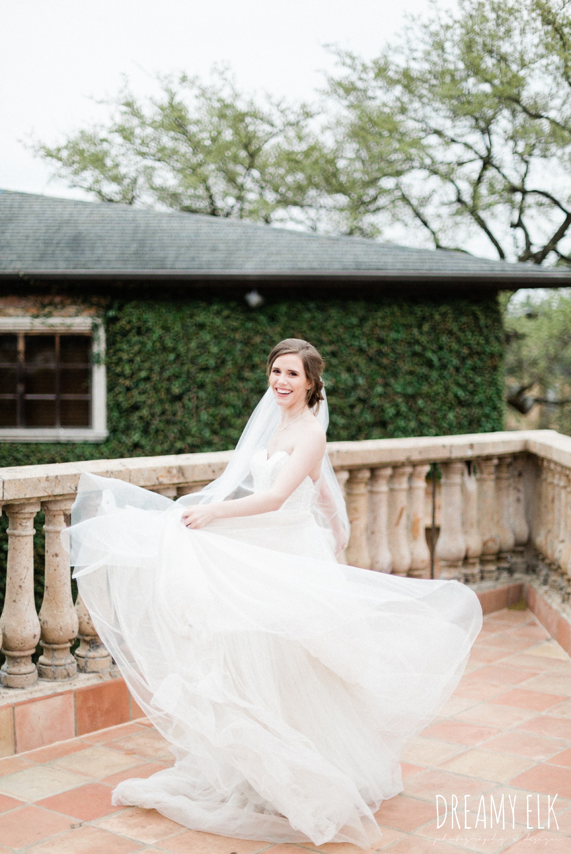 sweetheart tulle bhldn wedding dress, outdoor spring bridal photo, the gallery, houston, texas, dreamy elk photography and design