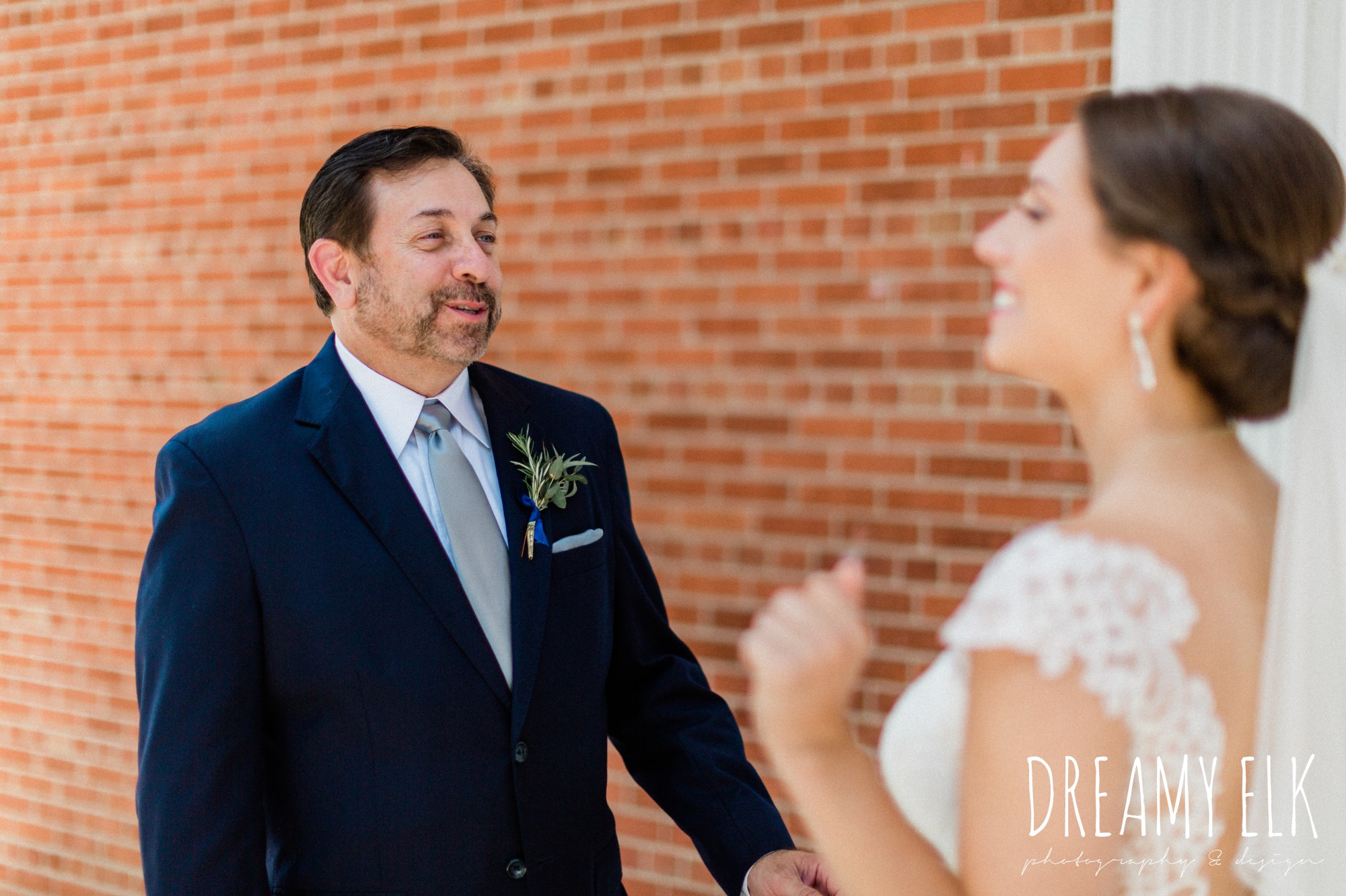 first look with dad, spring wedding photo college station texas, dreamy elk photography and design