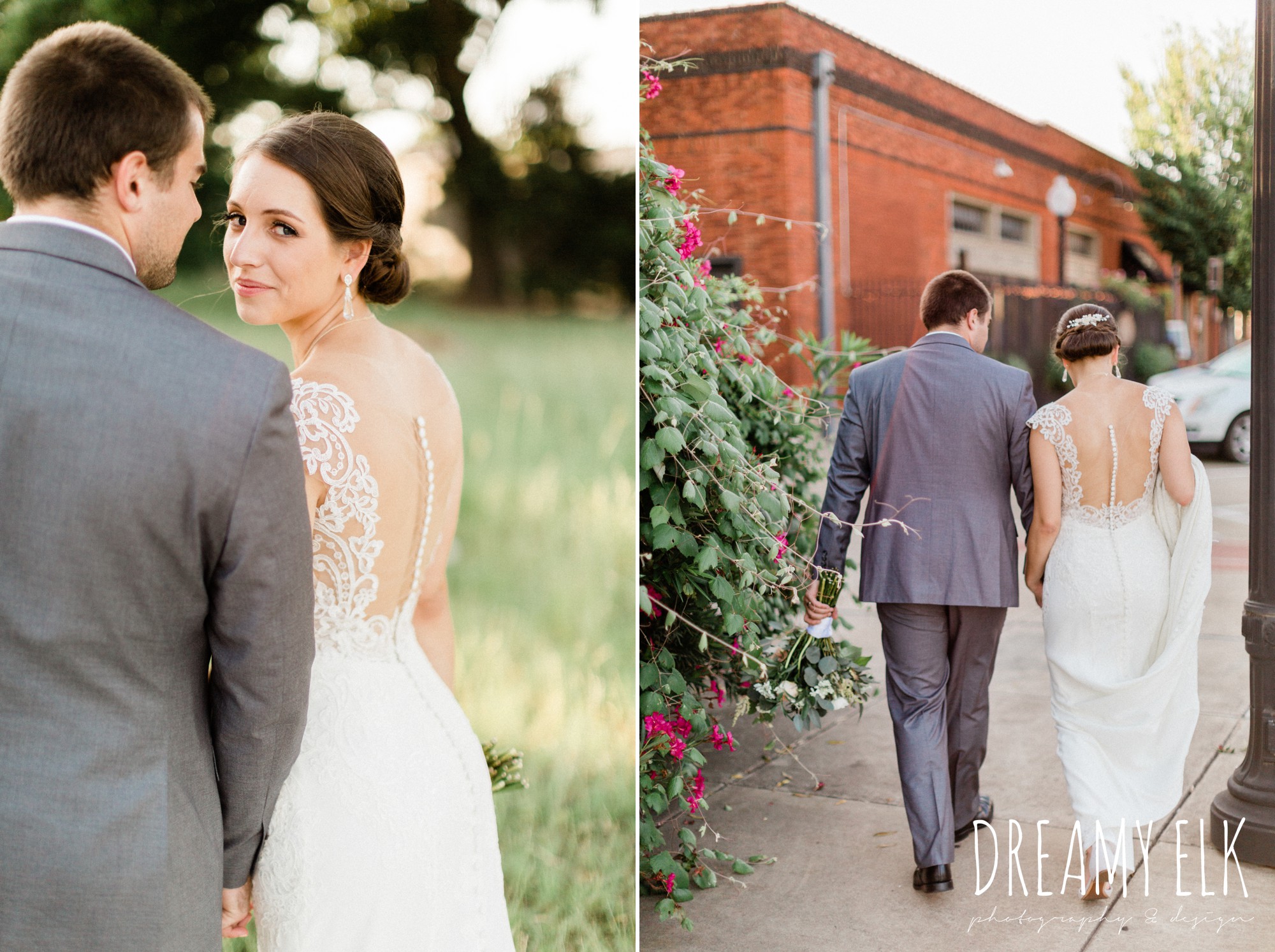 gray suit, navy tie, bride and groom, essense of australia column dress, unforgettable floral, spring wedding photo college station texas, dreamy elk photography and design