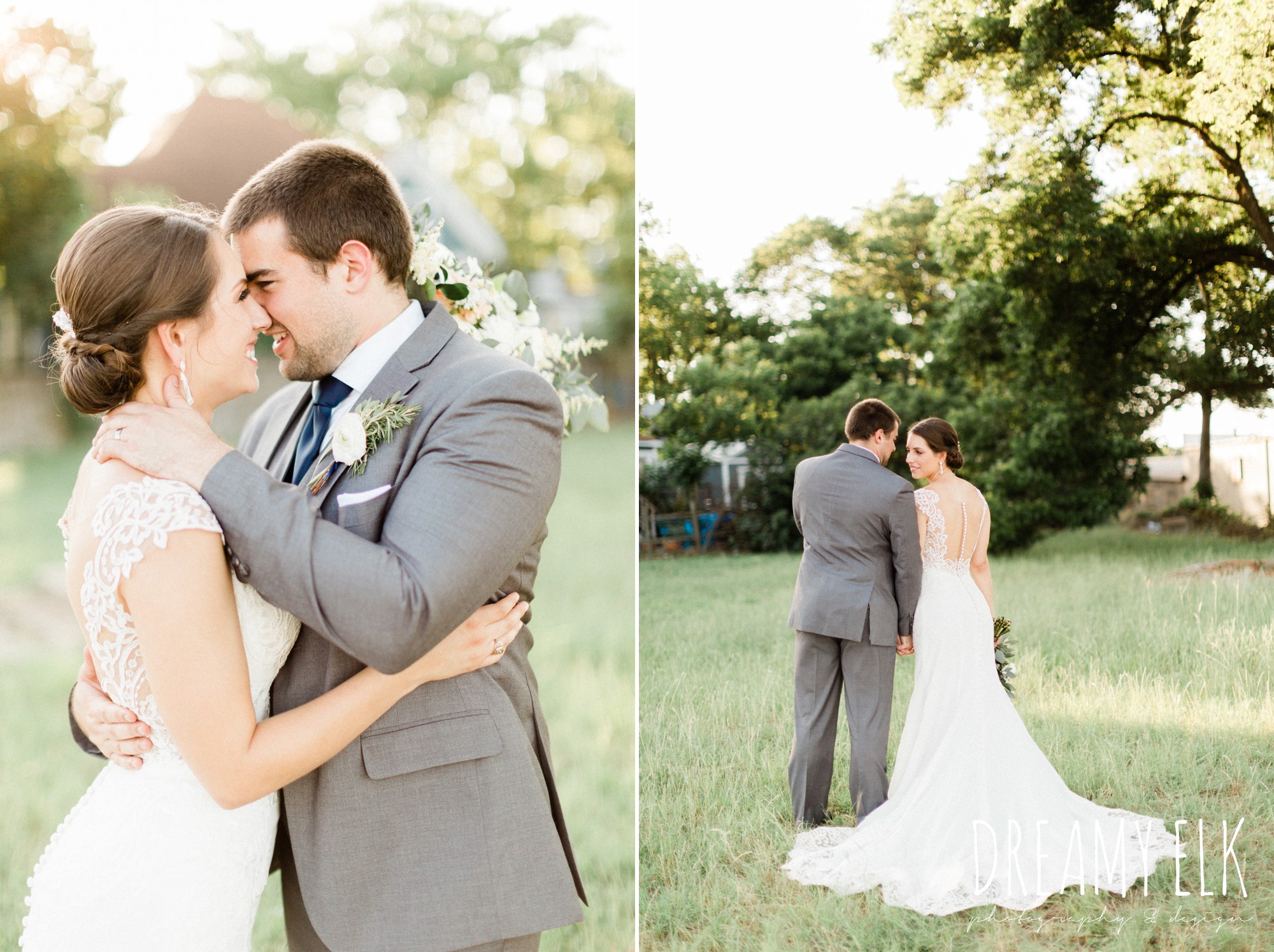 bride and groom, gray suit navy tie, essense of australia column dress, unforgettable floral, spring wedding photo college station texas, dreamy elk photography and design