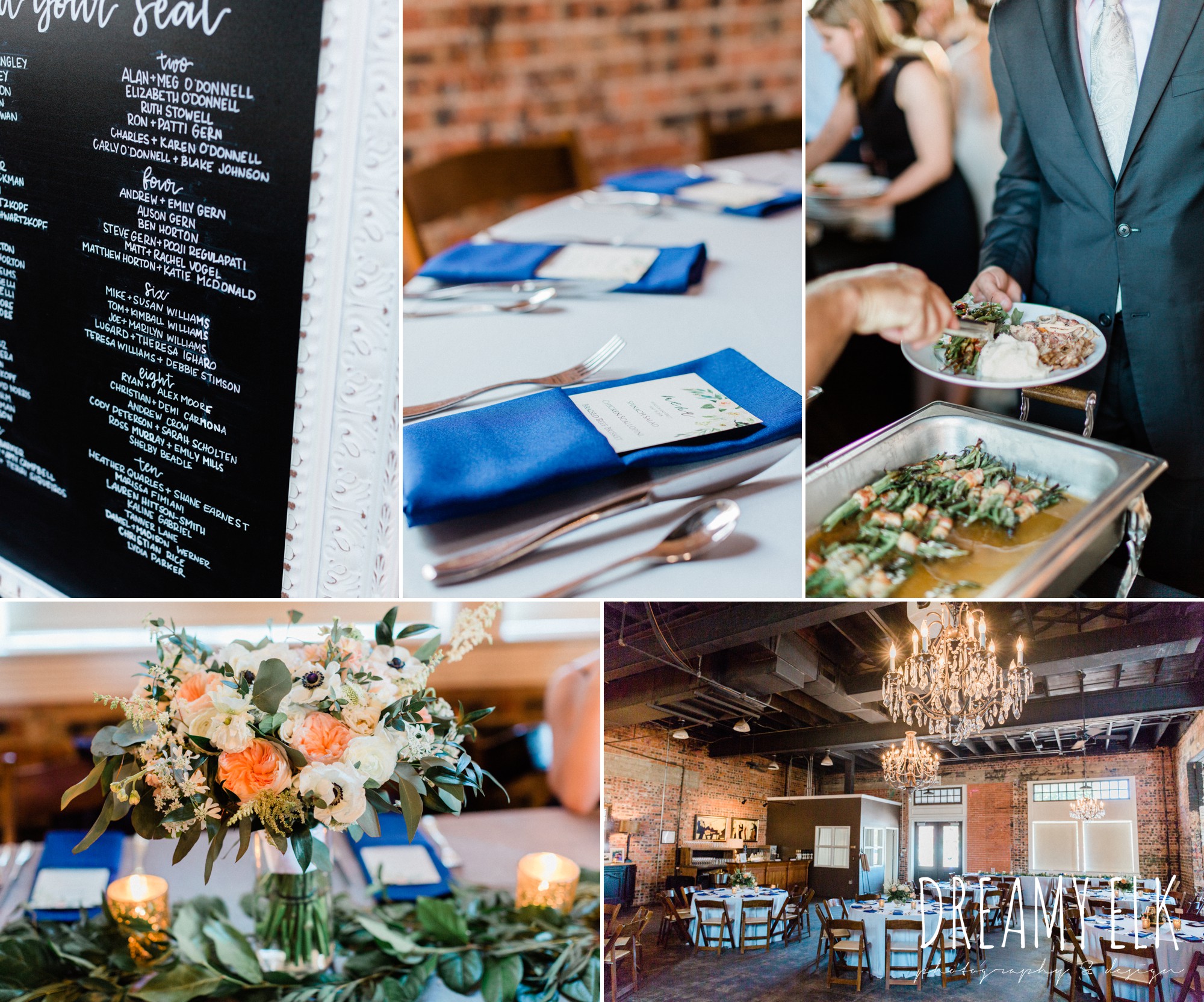ashley and company, dvine cuisine, chalkboard signage, downtown 202, unforgettable floral, spring wedding photo college station texas, dreamy elk photography and design