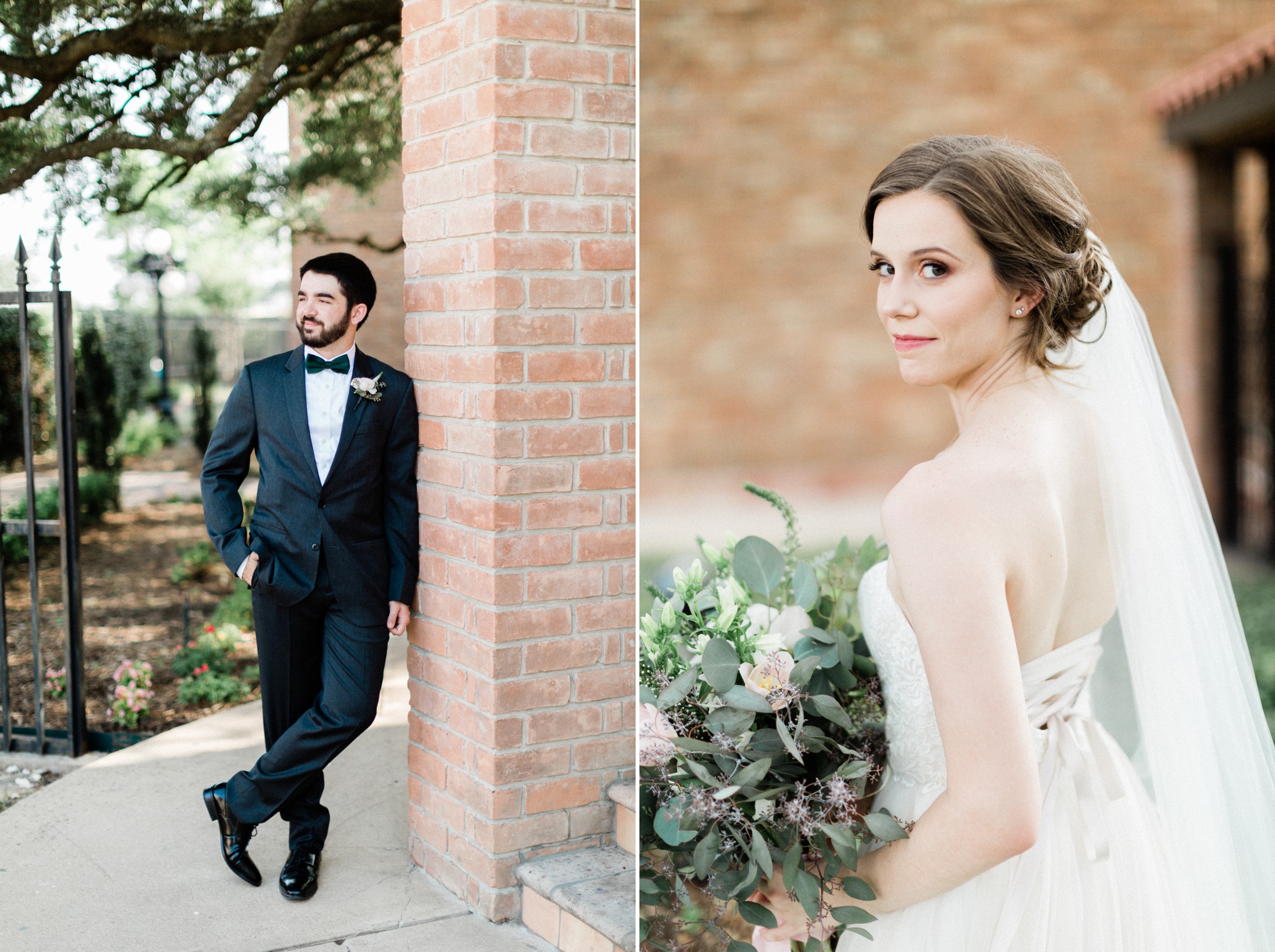 groom, black tux, bride, bhldn dress, poison ivy floral design, spring wedding photo, the gallery, houston, texas, dreamy elk photography and design