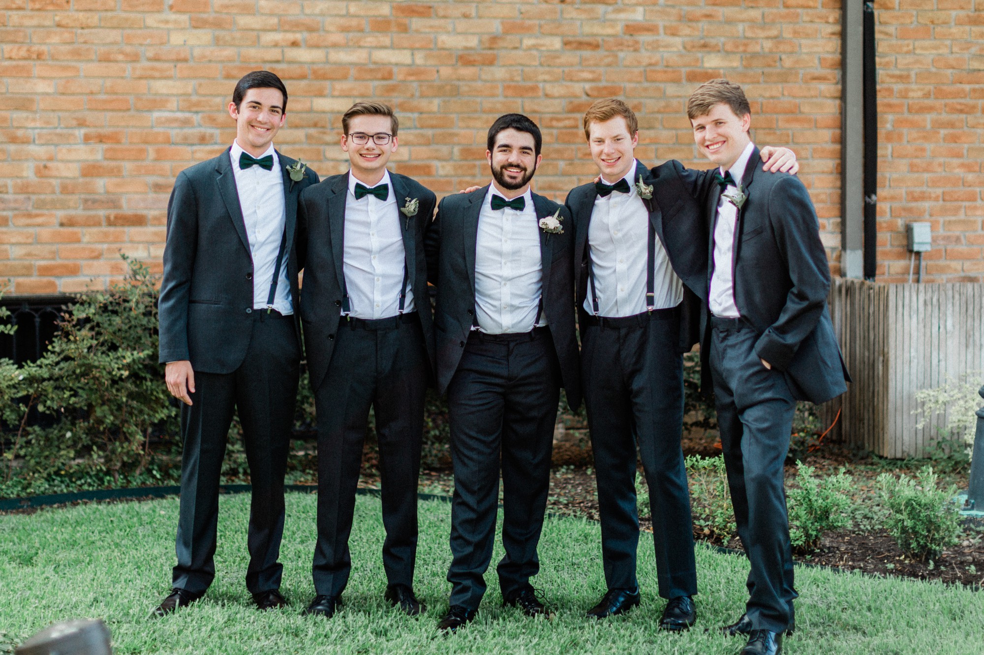 groom and groomsmen, black tux, spring wedding photo, the gallery, houston, texas, dreamy elk photography and design