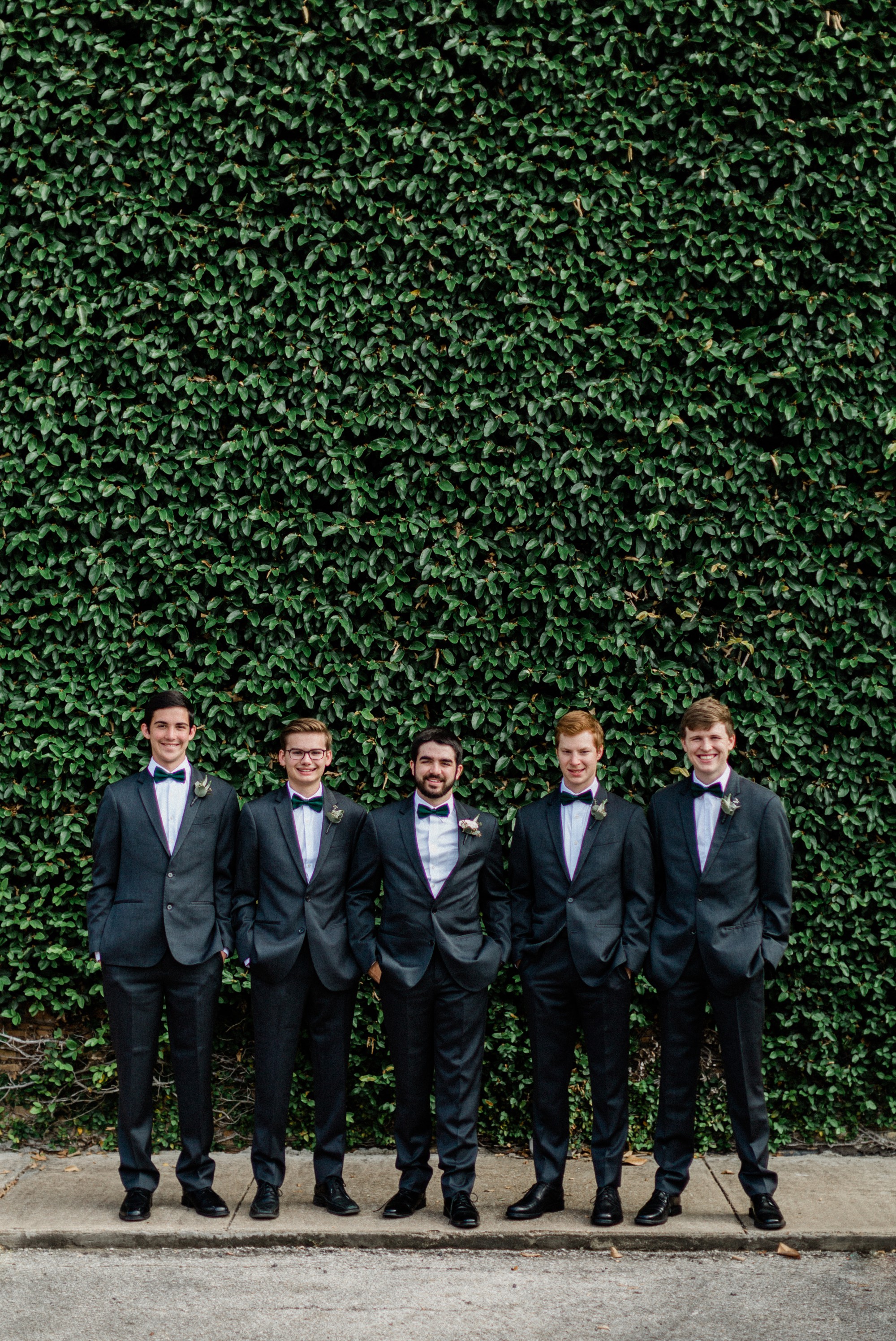 groom and groomsmen, black tux, spring wedding photo, the gallery, houston, texas, dreamy elk photography and design