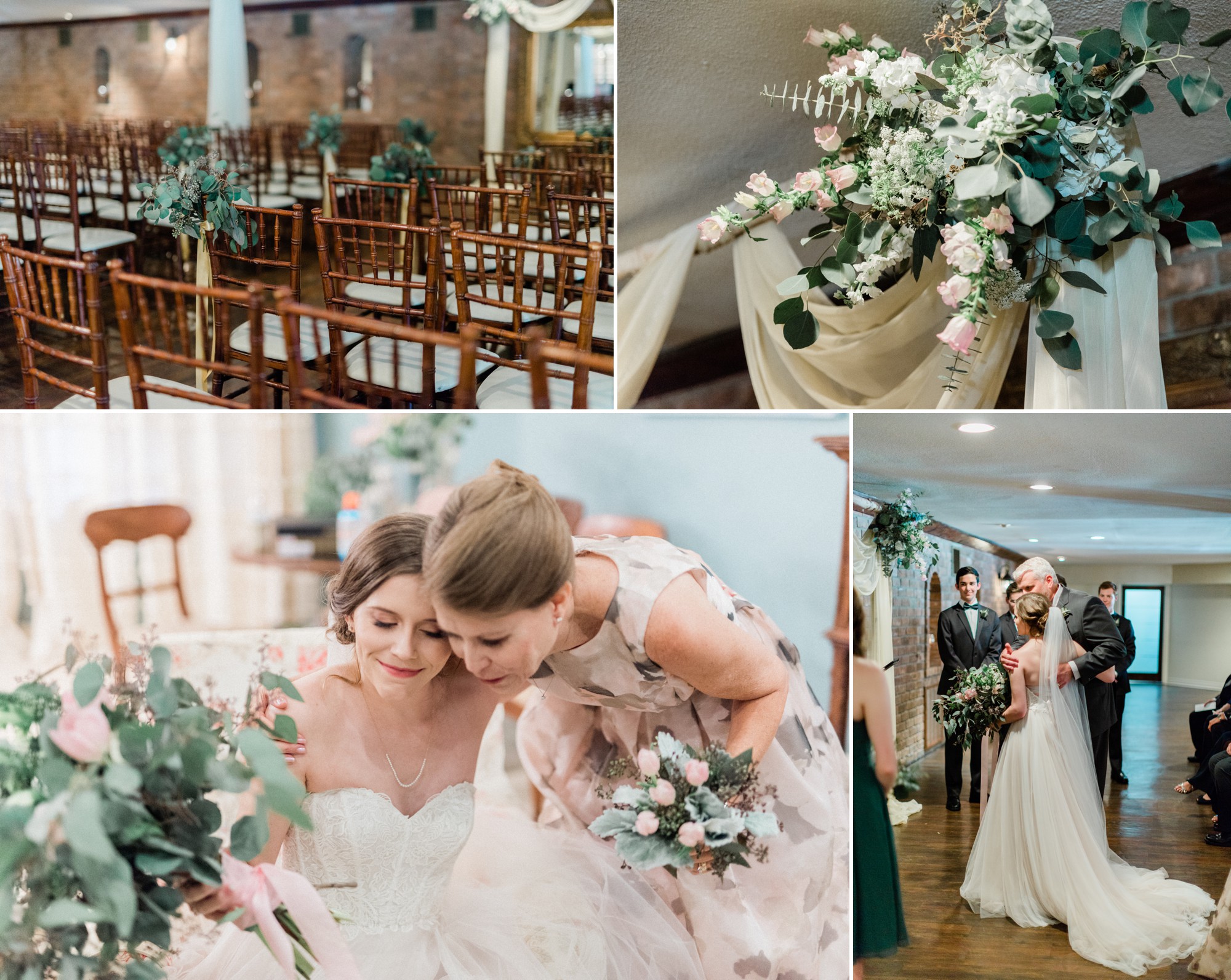 indoor wedding ceremony, poison ivy floral design, spring wedding photo, the gallery, houston, texas, dreamy elk photography and design