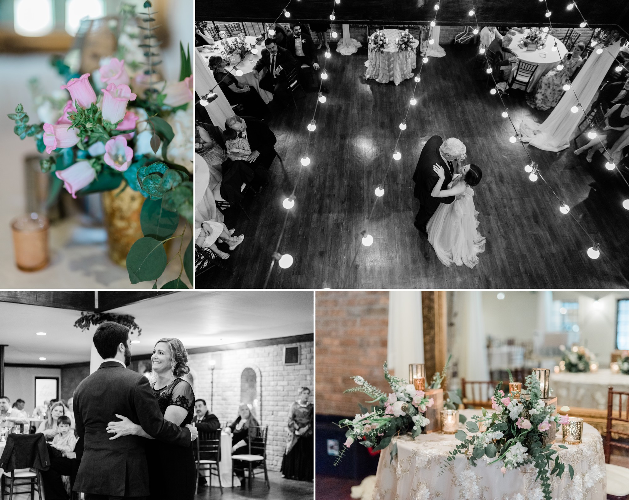 indoor wedding reception, poison ivy floral design, spring wedding photo, the gallery, houston, texas, dreamy elk photography and design