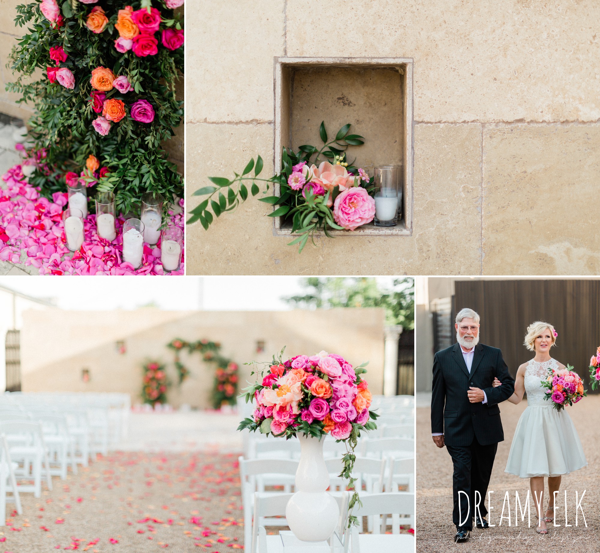 spring colorful pink orange wedding photo, fort worth, texas, dreamy elk photography and design, jen rios weddings, kate foley designs
