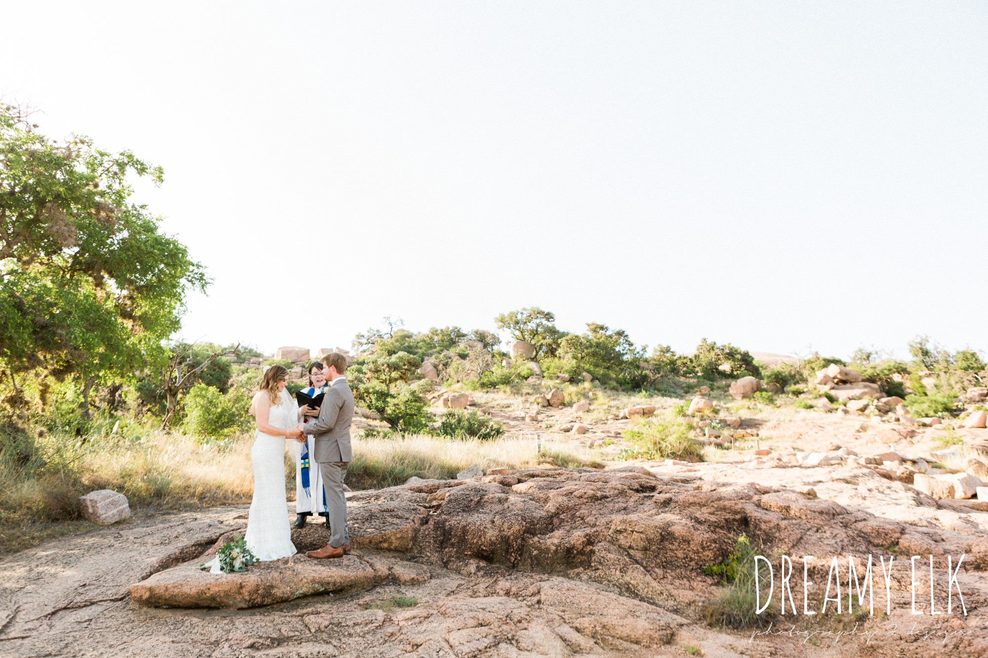 summer elopement enchanted rock fredericksburg texas wedding photo, dreamy elk photography and design