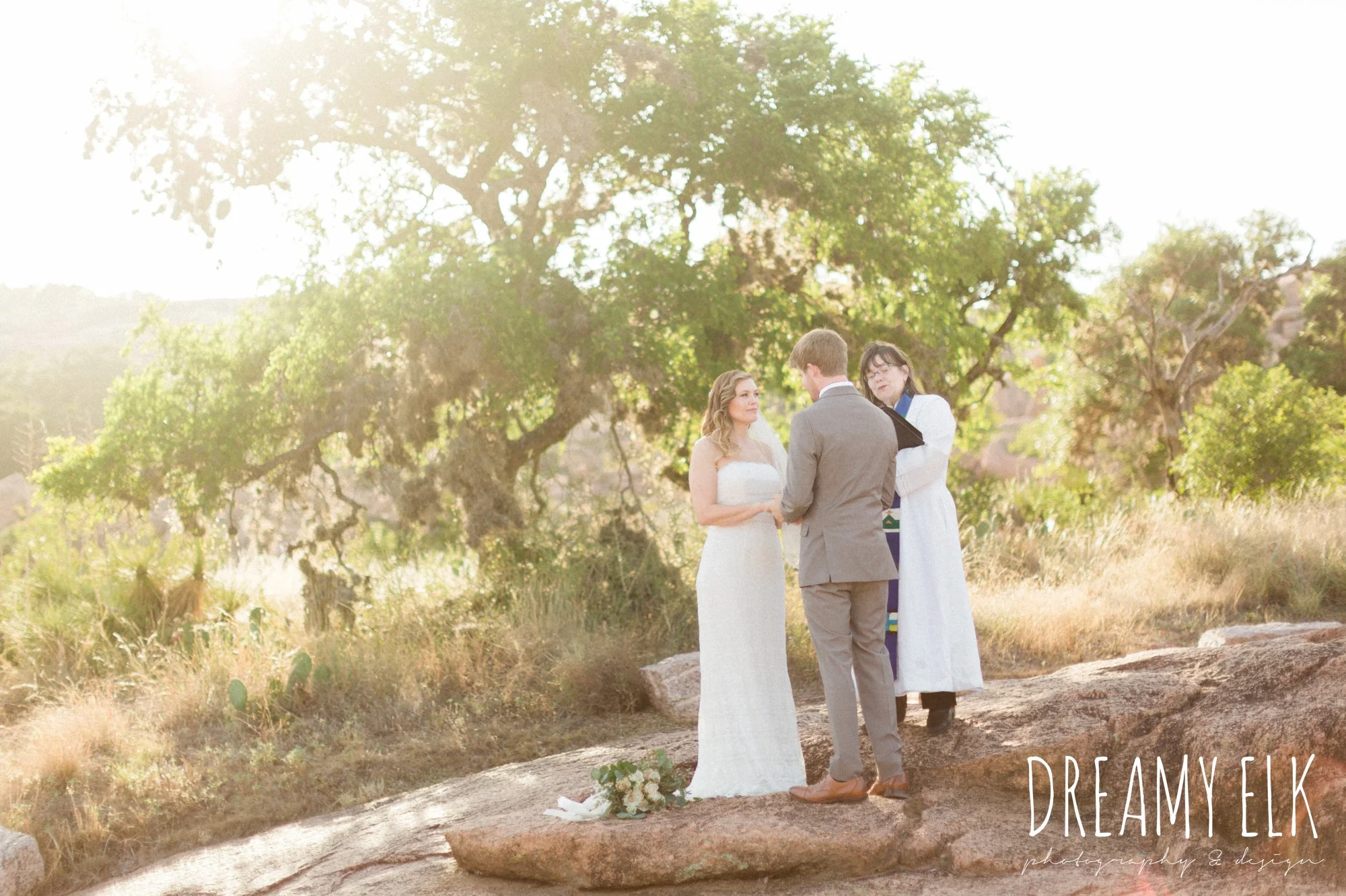 summer elopement enchanted rock fredericksburg texas wedding photo, dreamy elk photography and design