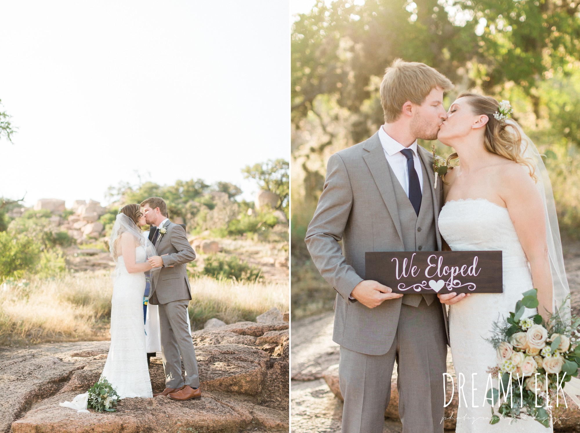 summer elopement enchanted rock fredericksburg texas wedding photo, dreamy elk photography and design