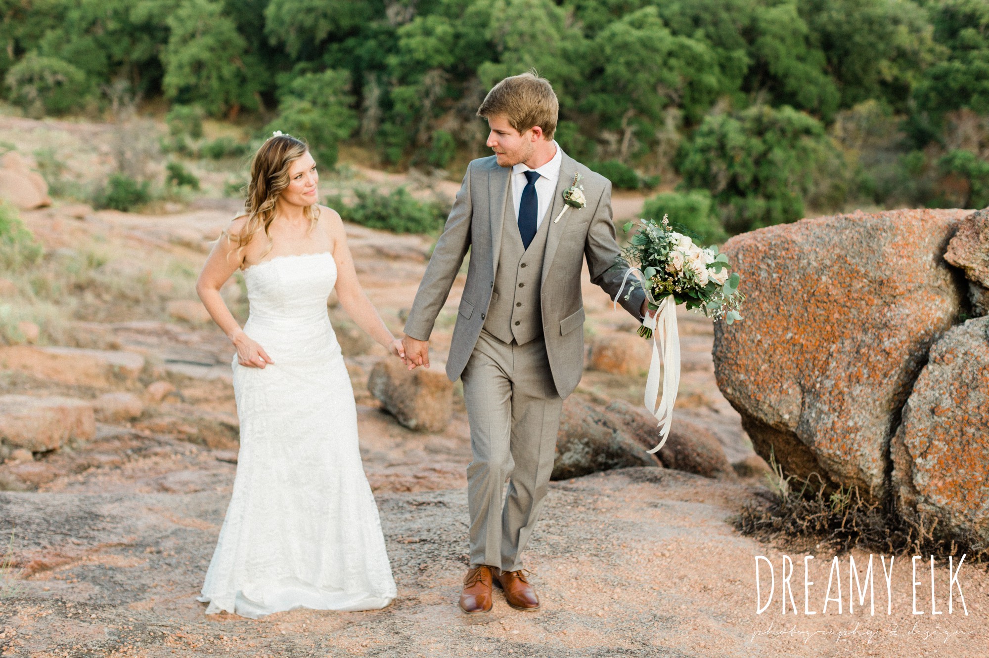 summer elopement enchanted rock fredericksburg texas wedding photo, dreamy elk photography and design