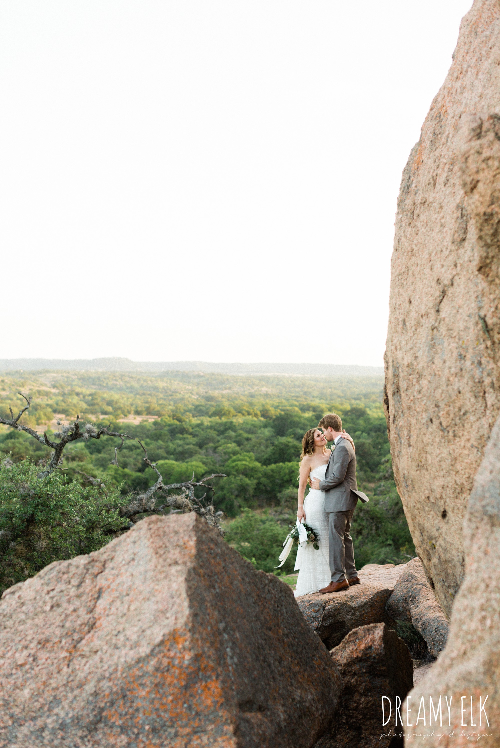 summer elopement enchanted rock fredericksburg texas wedding photo, dreamy elk photography and design