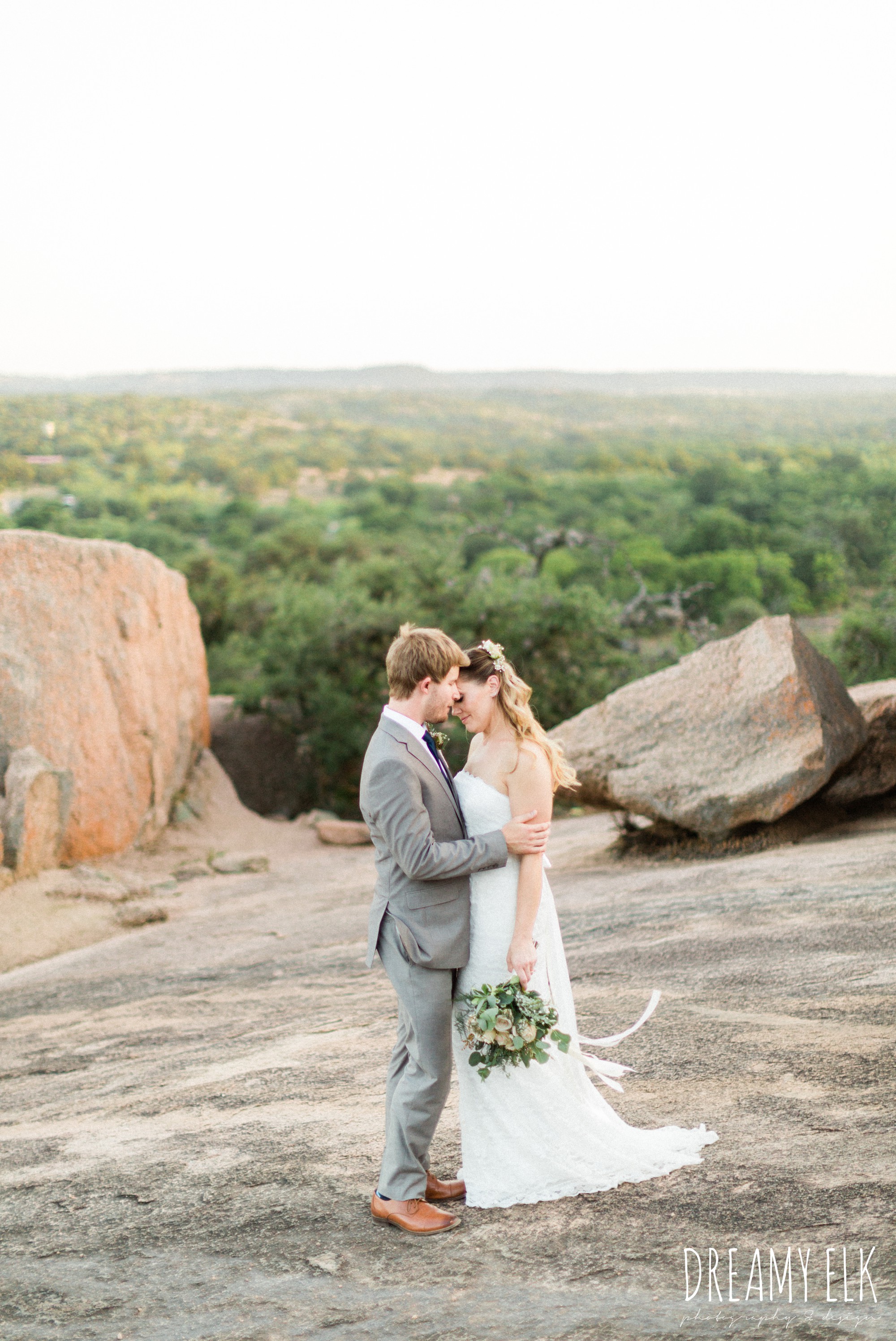 summer elopement enchanted rock fredericksburg texas wedding photo, dreamy elk photography and design