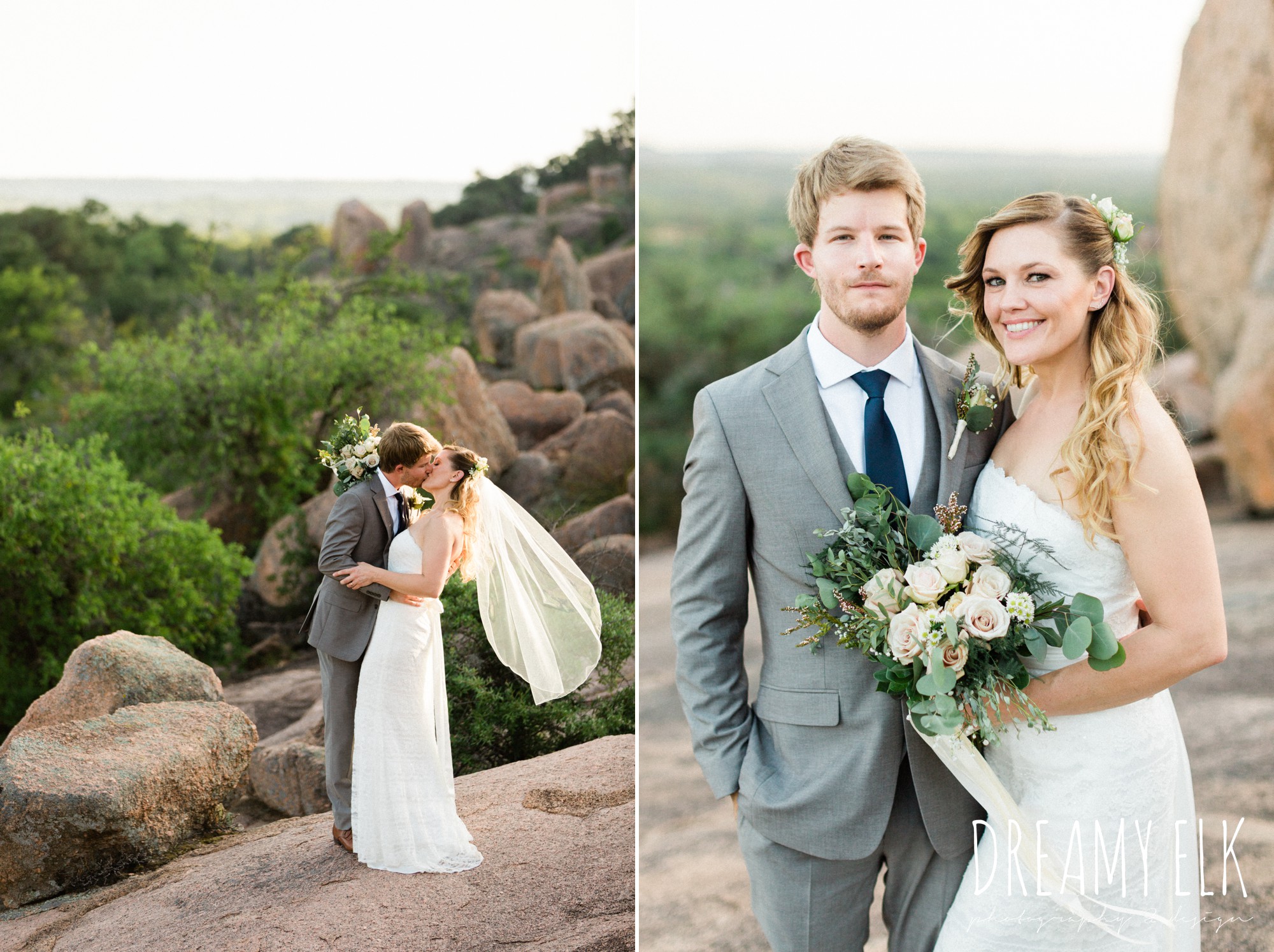 summer elopement enchanted rock fredericksburg texas wedding photo, dreamy elk photography and design