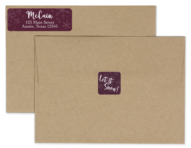 Snowflakes Return Address Labels & Envelope Seals — Dreamy Elk Photography & Design: Austin Wedding Photographer