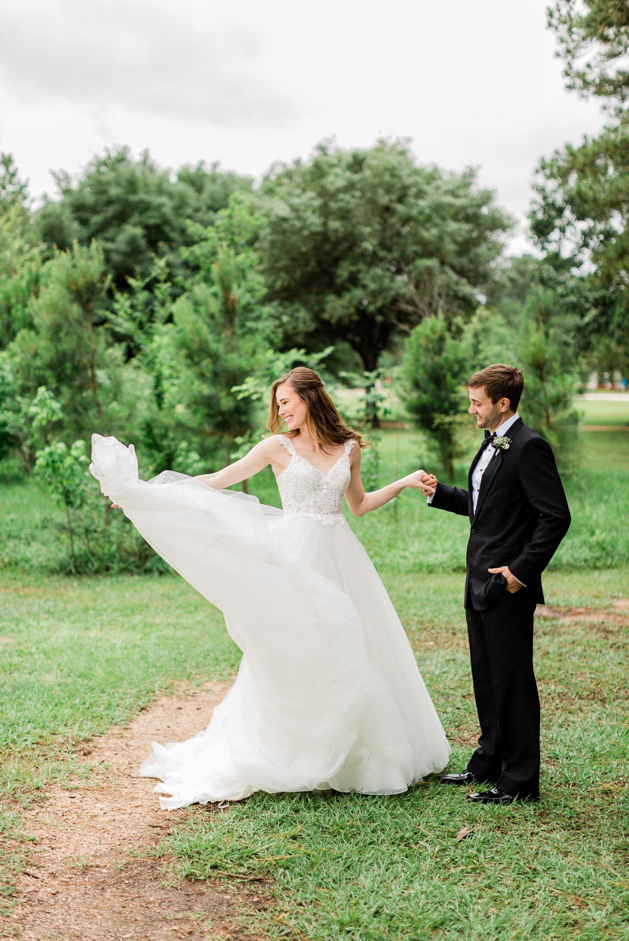  A classy dusty blue spring wedding at St. Theresa's Catholic Church by light and airy Austin wedding photographer Dreamy Elk Photography and Design. Harper Events, Stella York lace wedding dress, Whittington Bridal, Birdy Grey, Pink Palette Artists,