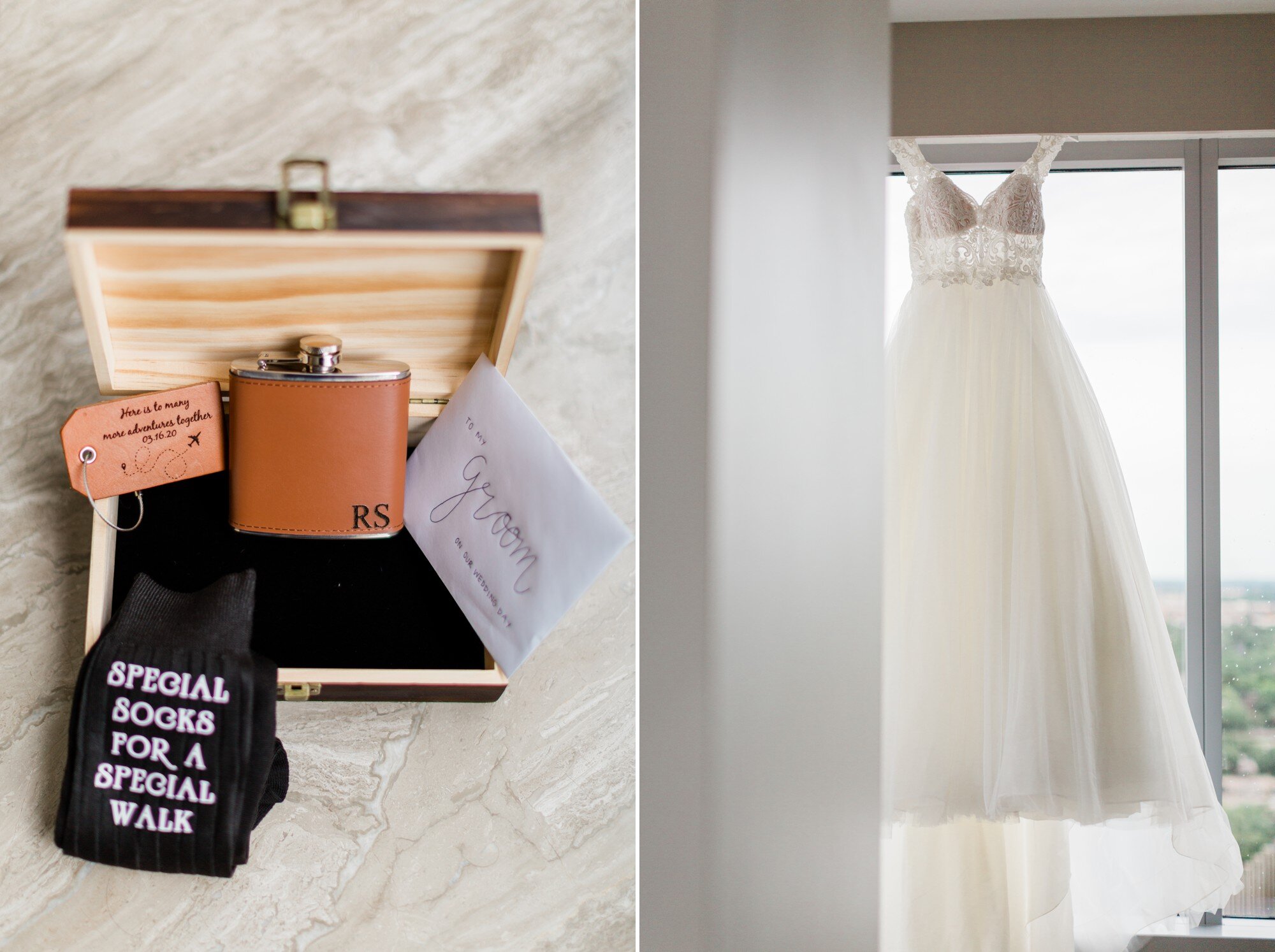  A classy dusty blue spring wedding at St. Theresa's Catholic Church by light and airy Austin wedding photographer Dreamy Elk Photography and Design. Harper Events, Stella York lace wedding dress, Whittington Bridal, Birdy Grey, Pink Palette Artists,