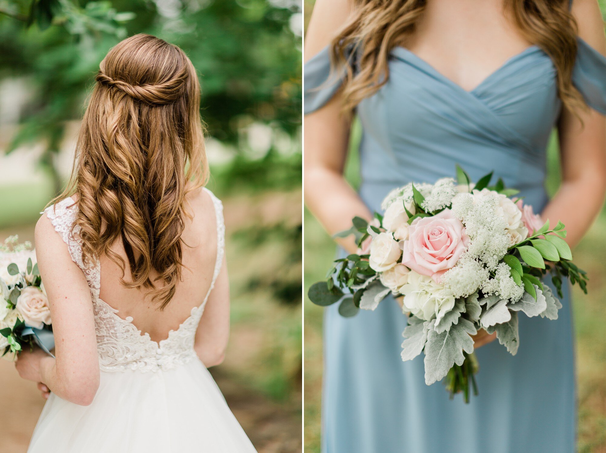  A classy dusty blue spring wedding at St. Theresa's Catholic Church by light and airy Austin wedding photographer Dreamy Elk Photography and Design. Harper Events, Stella York lace wedding dress, Whittington Bridal, Birdy Grey, Pink Palette Artists,