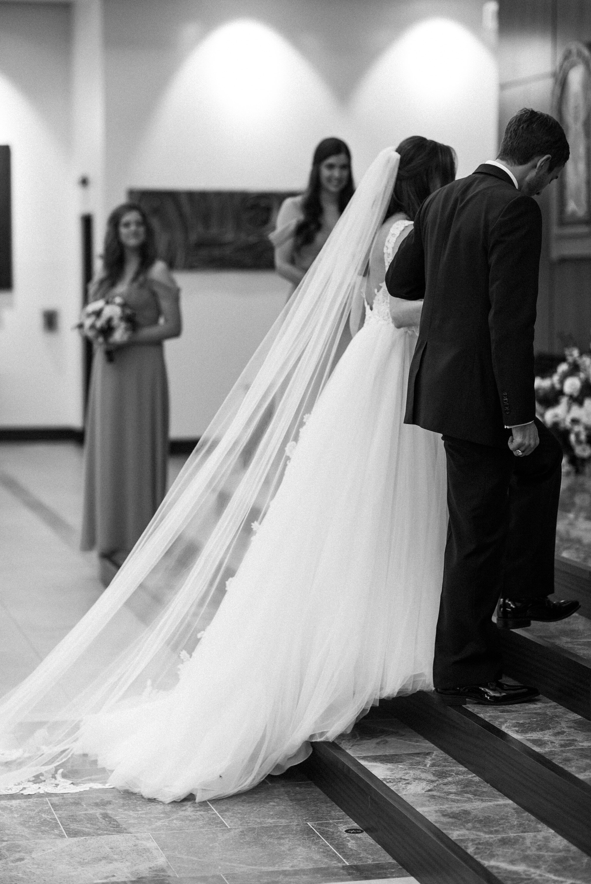  A classy dusty blue spring wedding at St. Theresa's Catholic Church by light and airy Austin wedding photographer Dreamy Elk Photography and Design. Harper Events, Stella York lace wedding dress, Whittington Bridal, Birdy Grey, Pink Palette Artists,