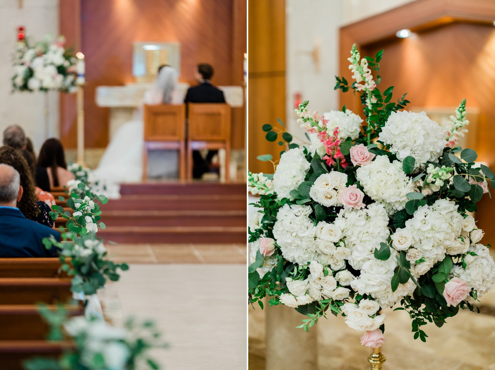  A classy dusty blue spring wedding at St. Theresa's Catholic Church by light and airy Austin wedding photographer Dreamy Elk Photography and Design. Harper Events, Stella York lace wedding dress, Whittington Bridal, Birdy Grey, Pink Palette Artists,