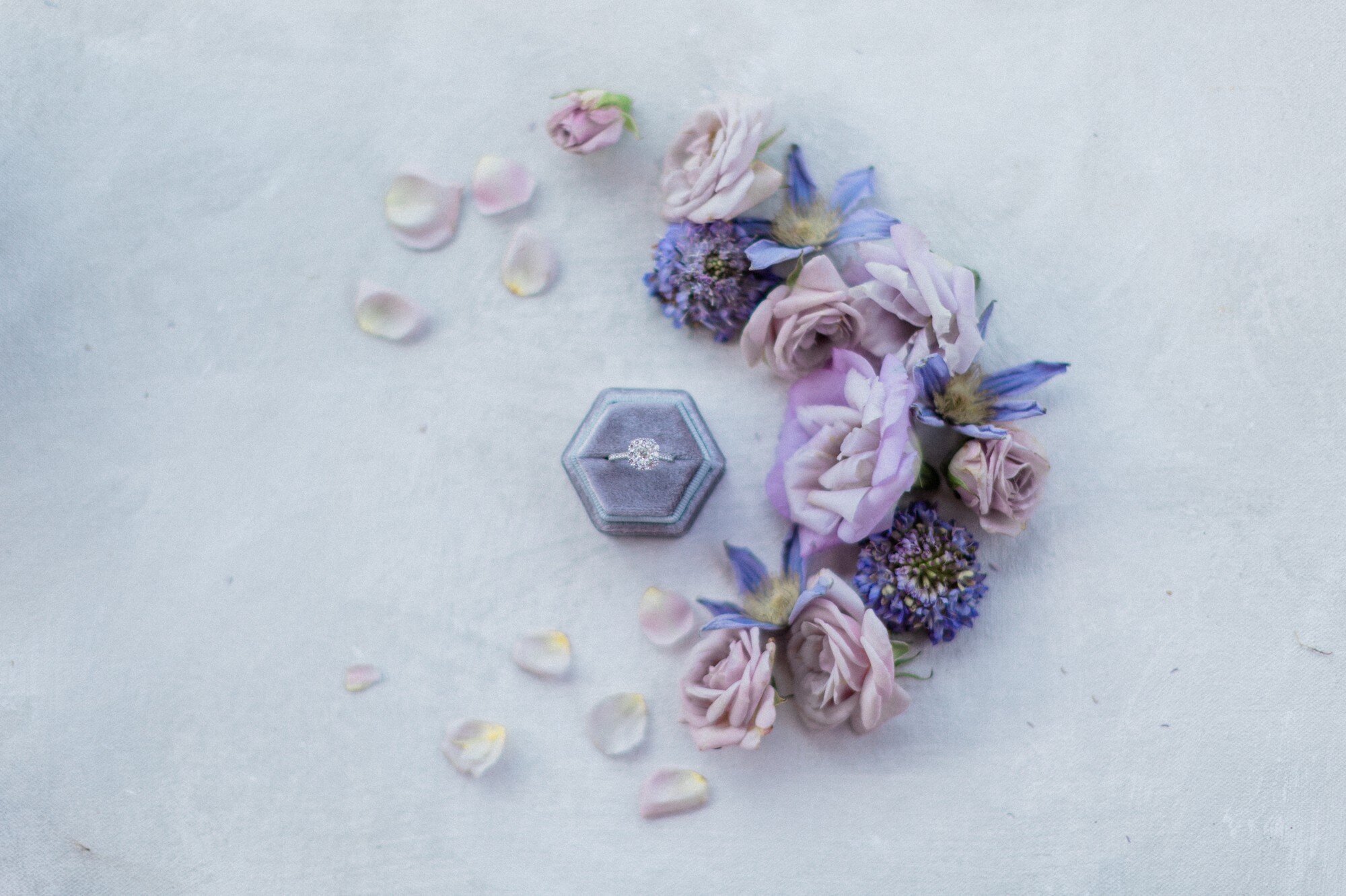 blue and purple styled shoot, austin wedding photographer