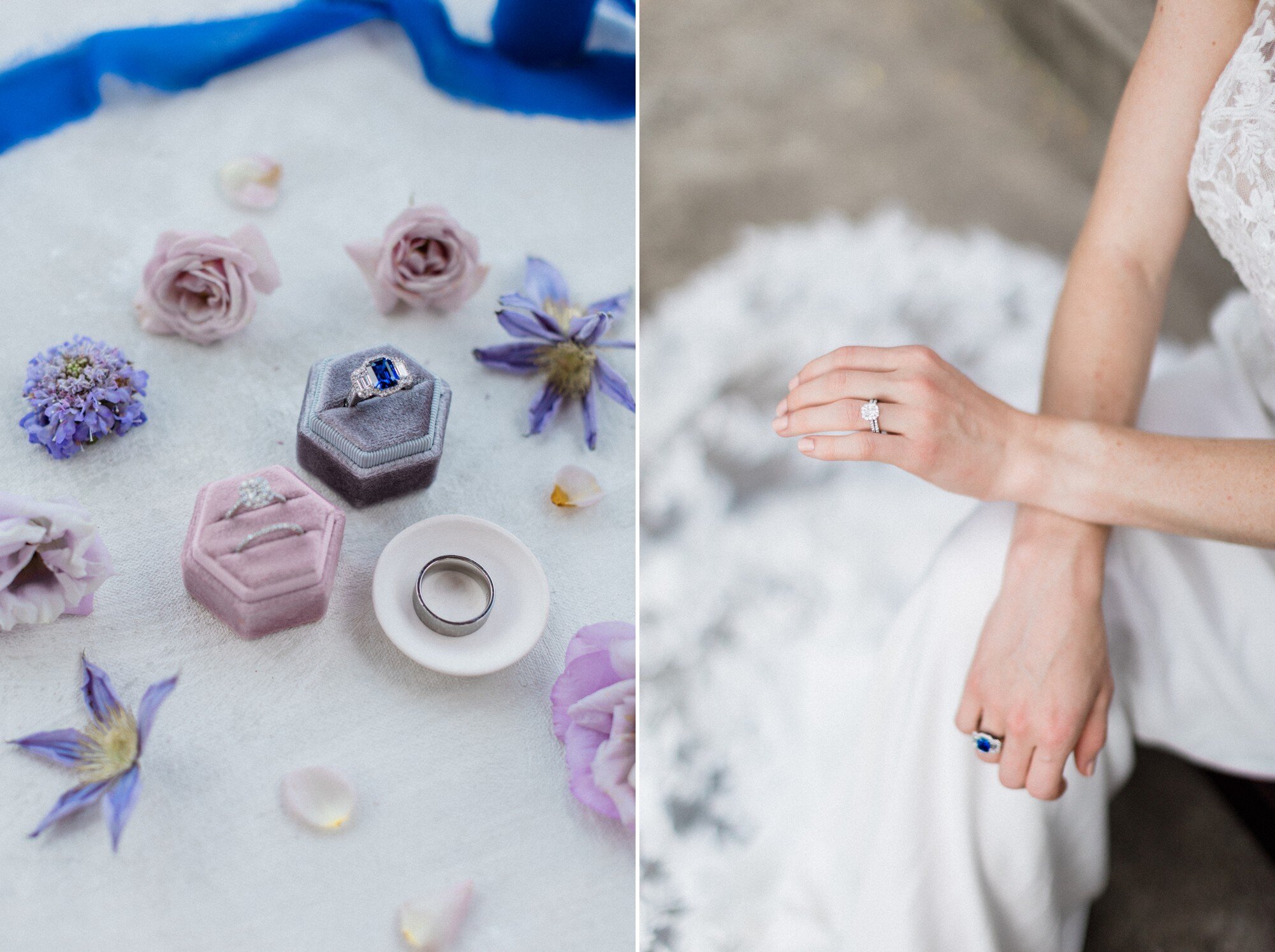 blue and purple styled shoot, austin wedding photographer