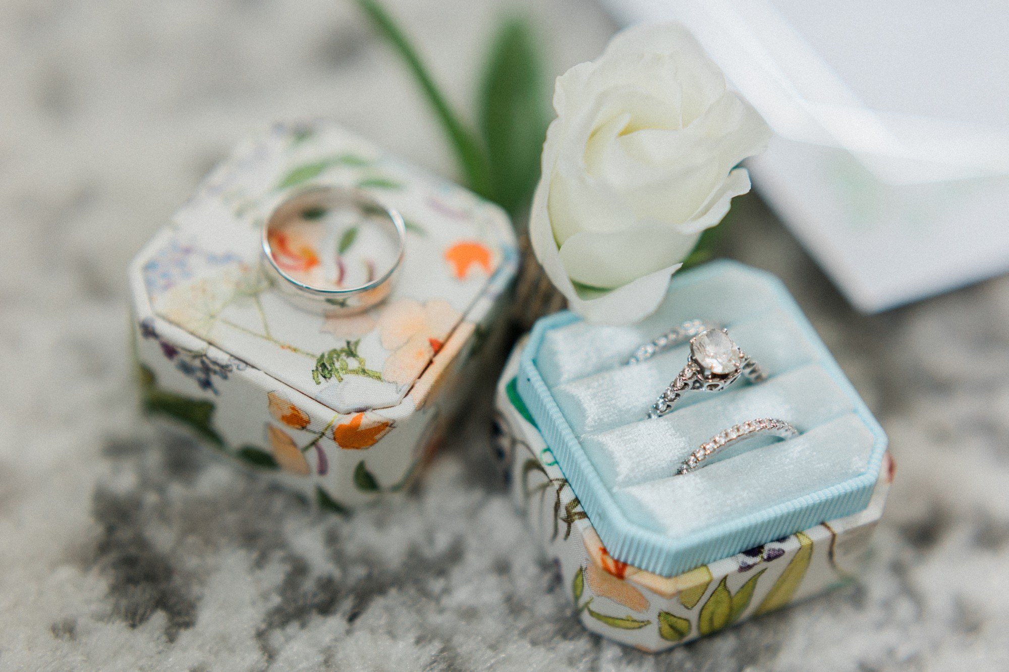 ring box with wedding bands