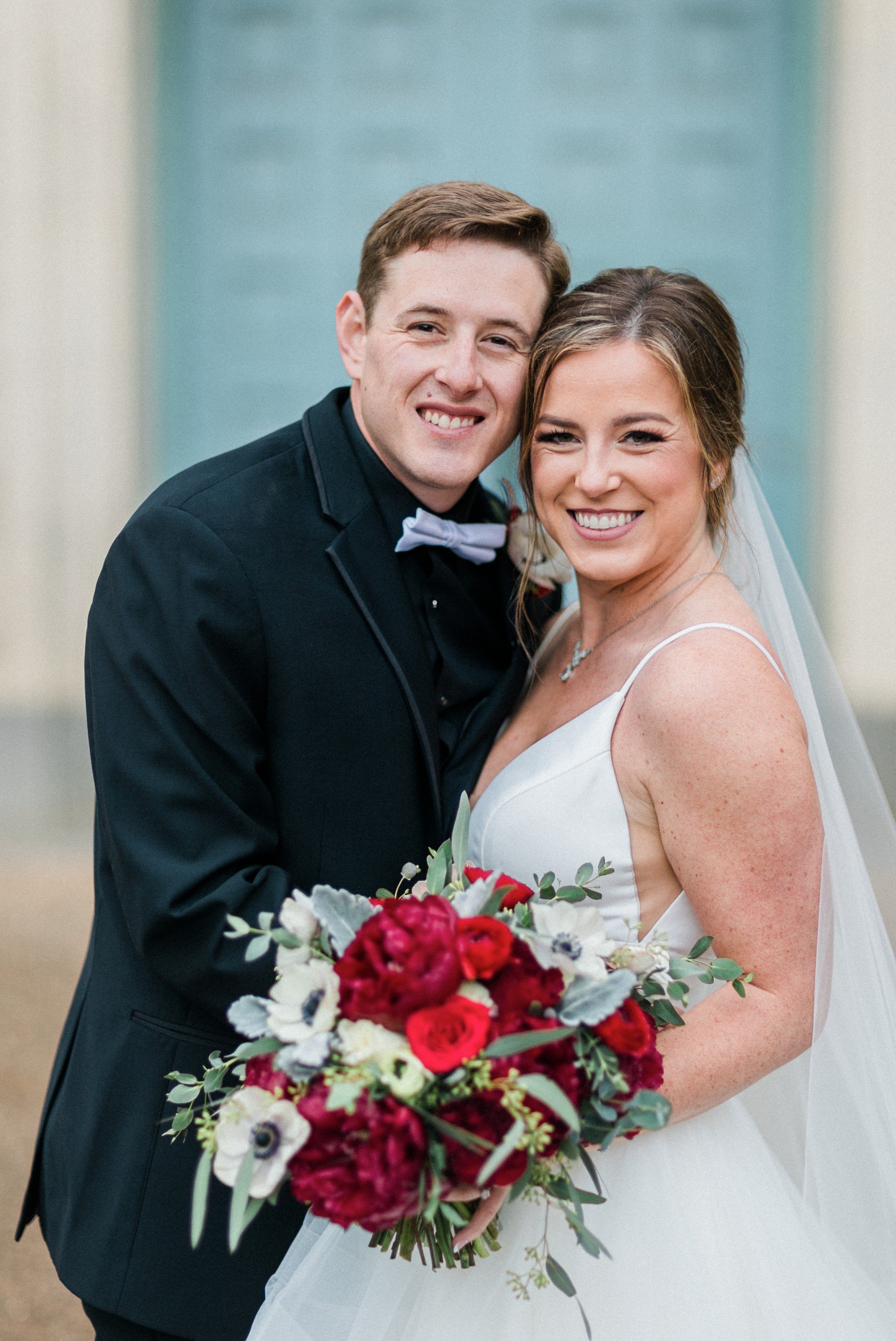 january wedding photo of bride and groom