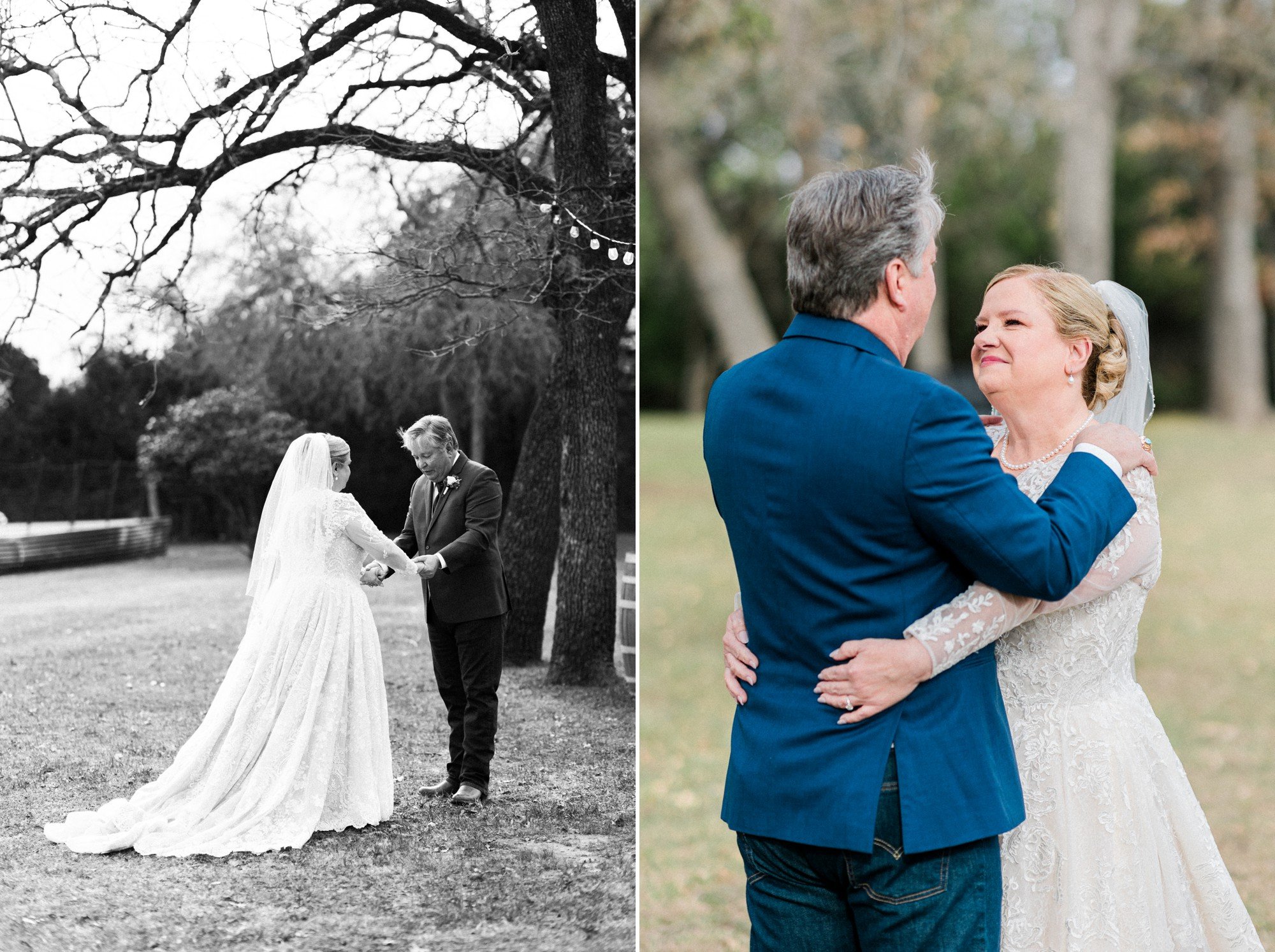 first look with bride and groom