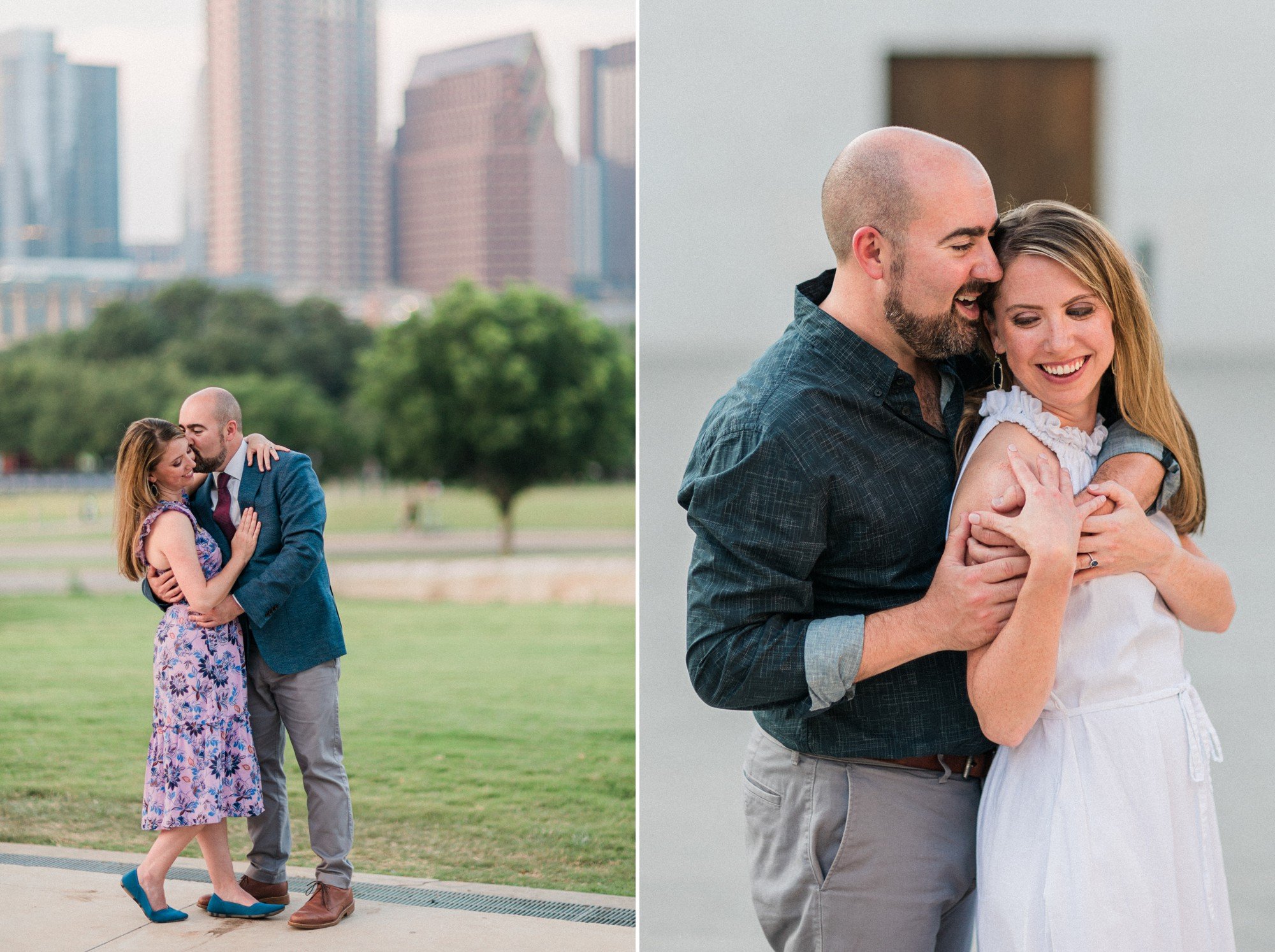 austin skyline engagement photo