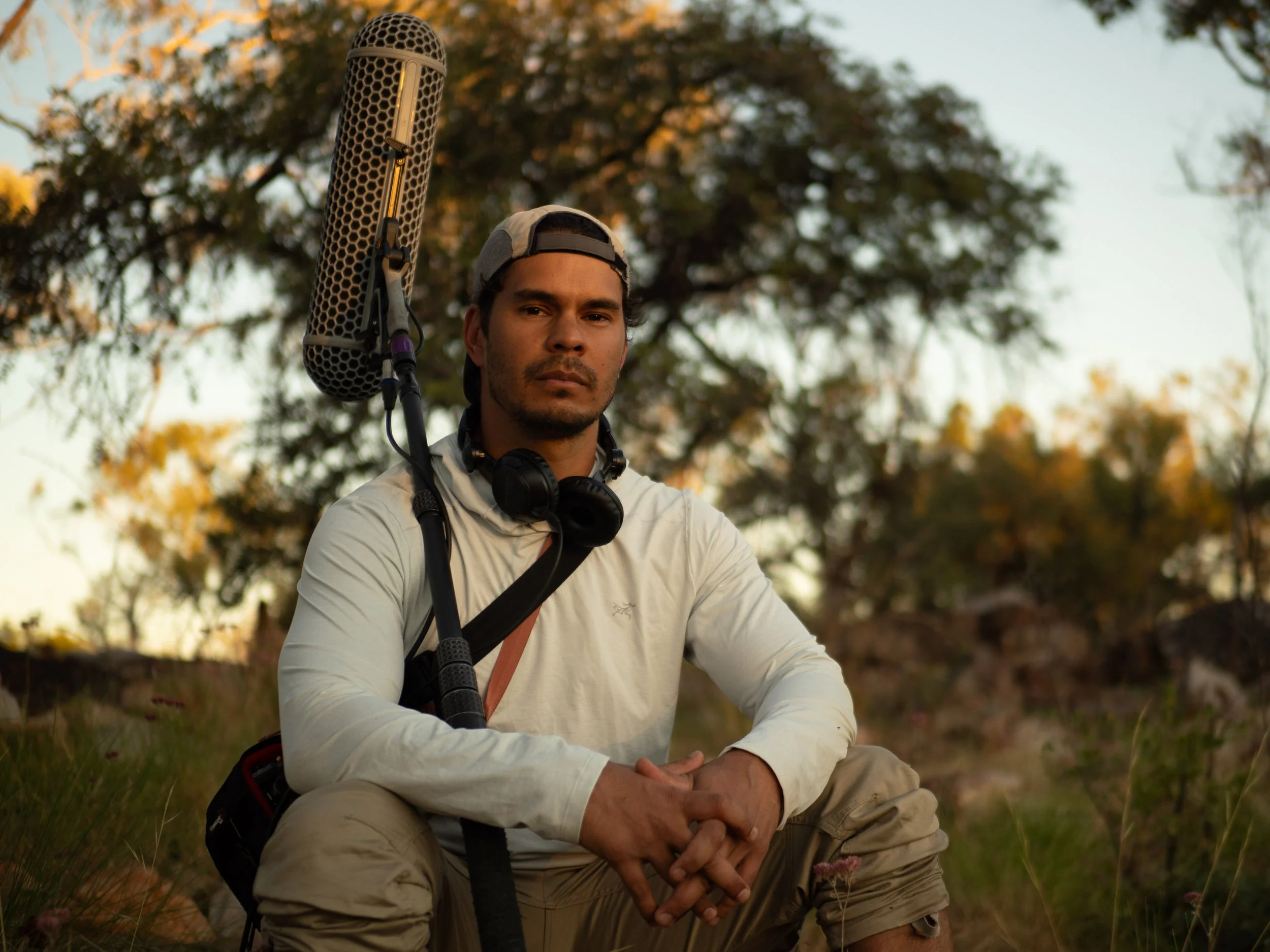 Portrait of Sound Recordist Mark Coles Smith on the Set of Ornmol