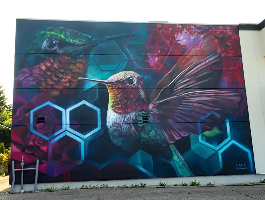 Alright, pseudo spring has been great and all, but we would appreciate the season really kicking into gear. May is just around the corner, which means we start slinging paint again! 🥰☀️🎨
.
#springfever #muralfever #hummingbird #hummingbirdmural #bi