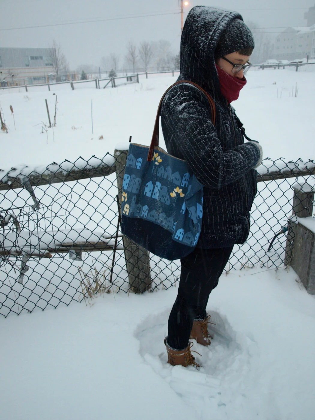 A little splash of color amidst all the white.