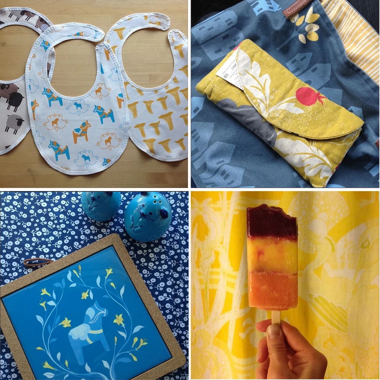 Instagram is making me very conscious of my 'color moods'. Blue and yellow with thoughts of summer this week.... And several custom orders completed and shipped for Mother's Day! I have to say, I'm impressed with how on top of gift-giving some of you are.